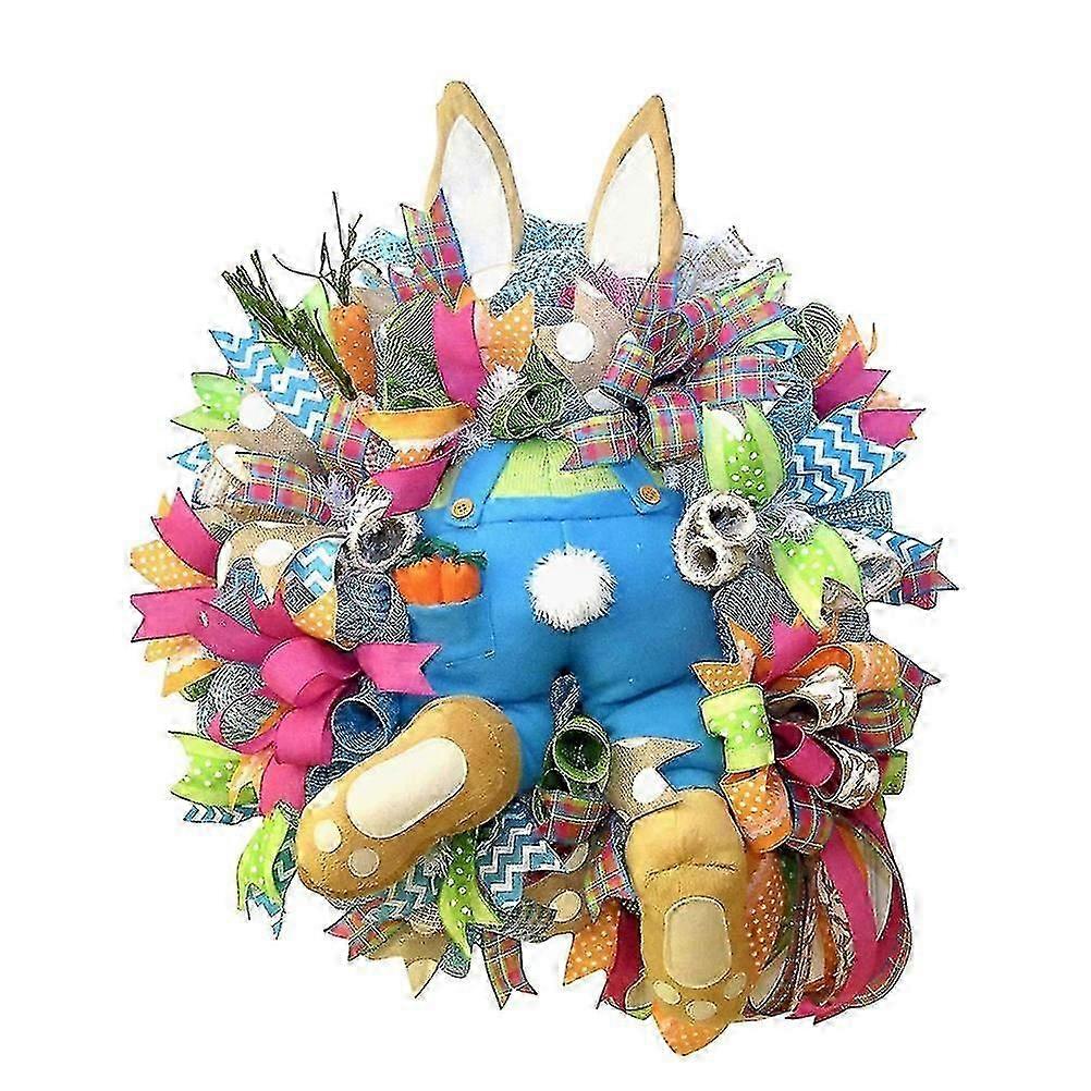 1pc Creative Easter Bunny Wreath Door Window Hanging Decor Garden Hanging Lei