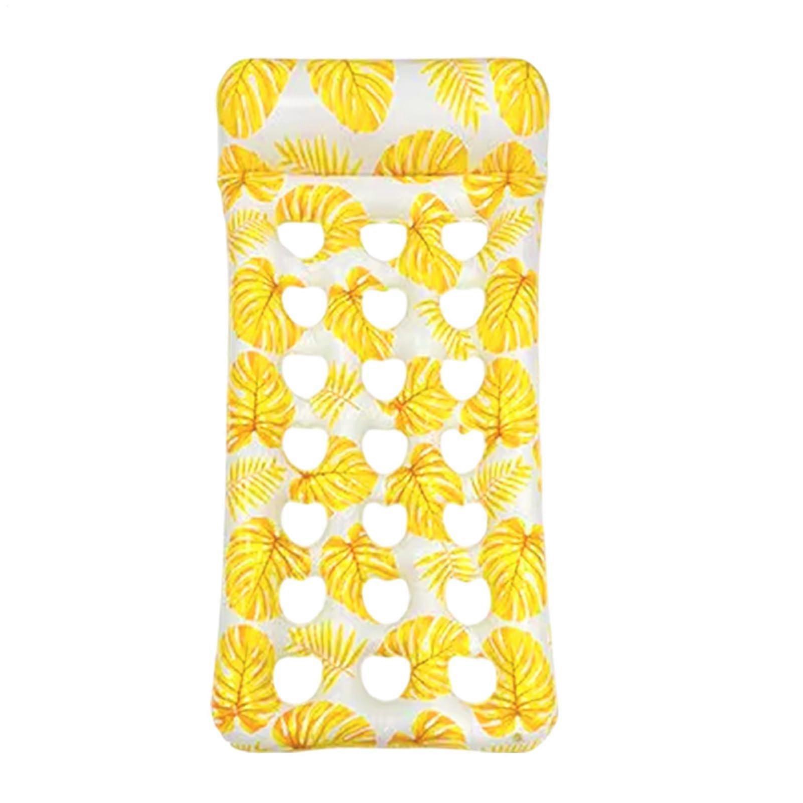 Water hammock, inflatable pool floats, multipurpose rafts, foldable design, 176x86x2 cm, Yellow
