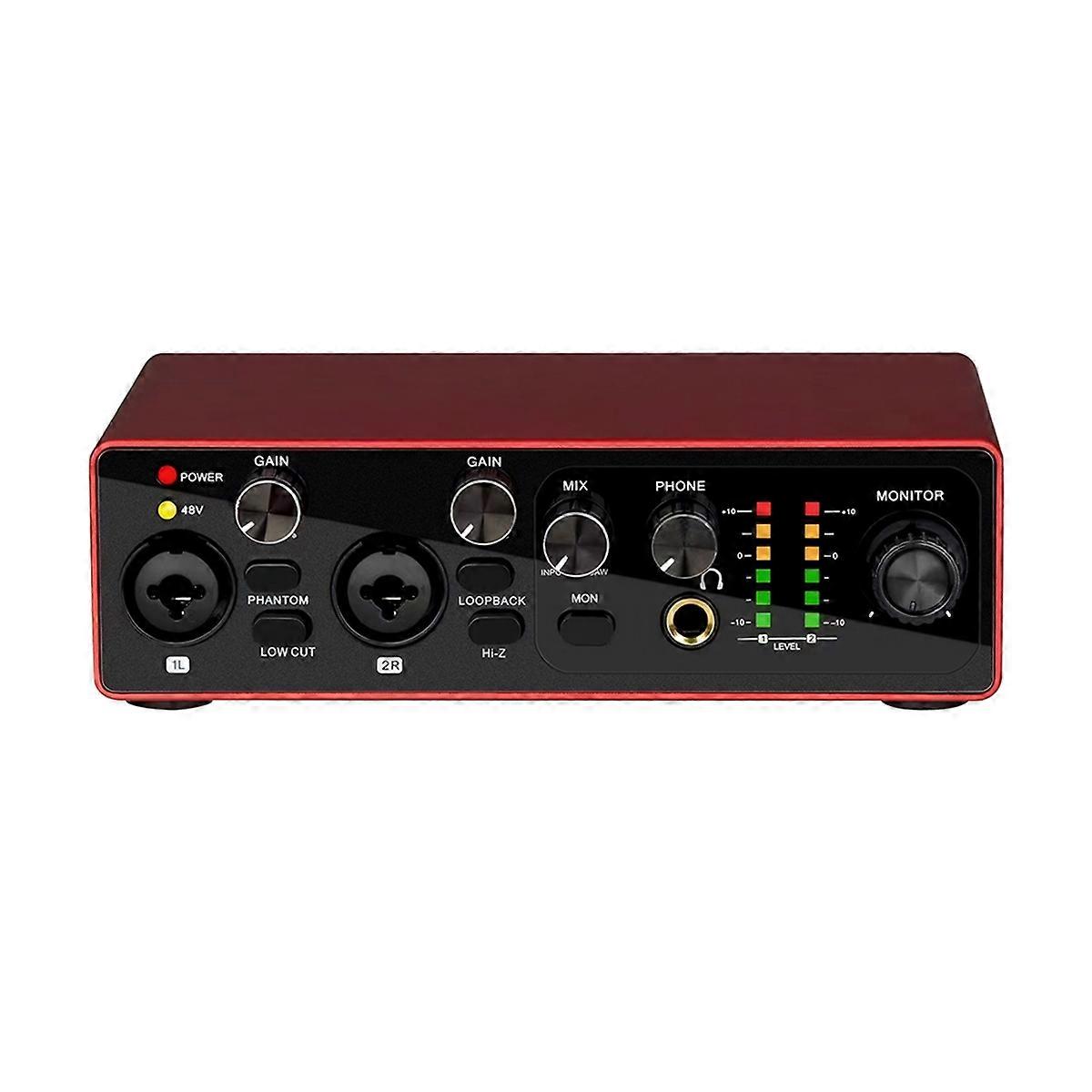 MB22 Professional Sound Card USB Audio Interface 48v Phantom Power Supply for Live Studio Streaming