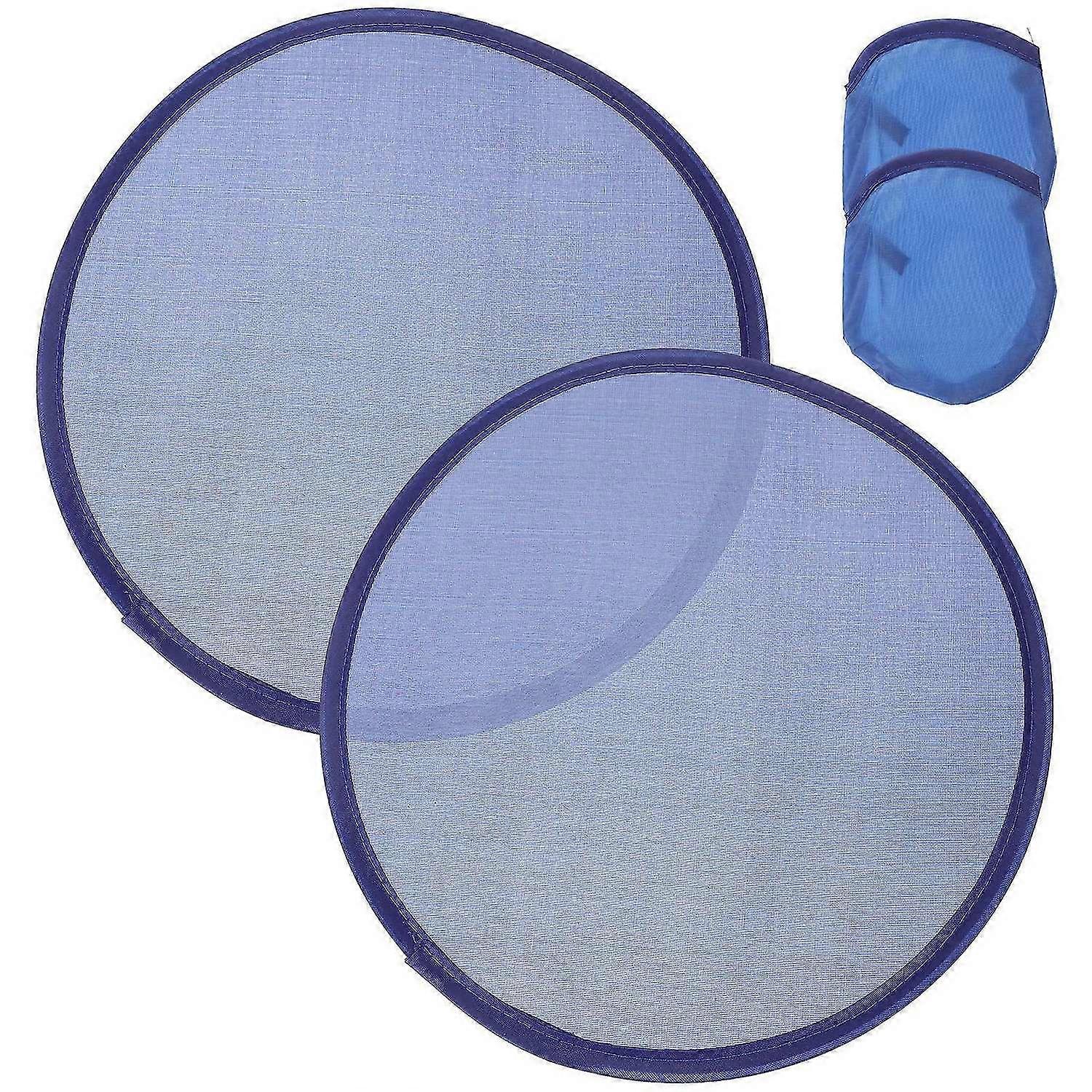 2pcs Foldable Fan Summer Handheld Fan Round Folding Fan Blank Hand Fan Portable Fans