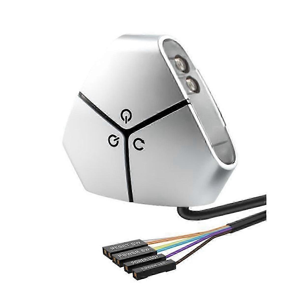 Computer Desktop Switch PC Power on/Restart Button Dual USB B