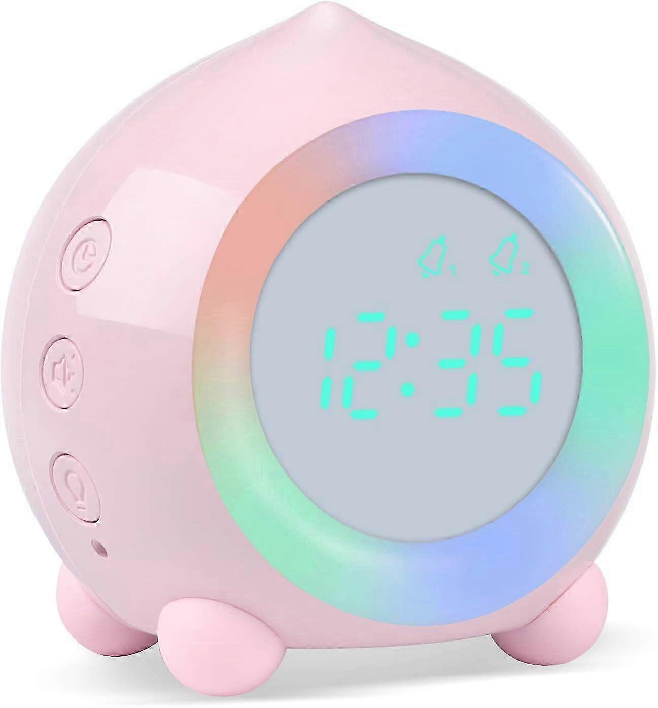 Digital children's alarm clock with sunrise simulation feature, ideal for waking up kids gently and effectively