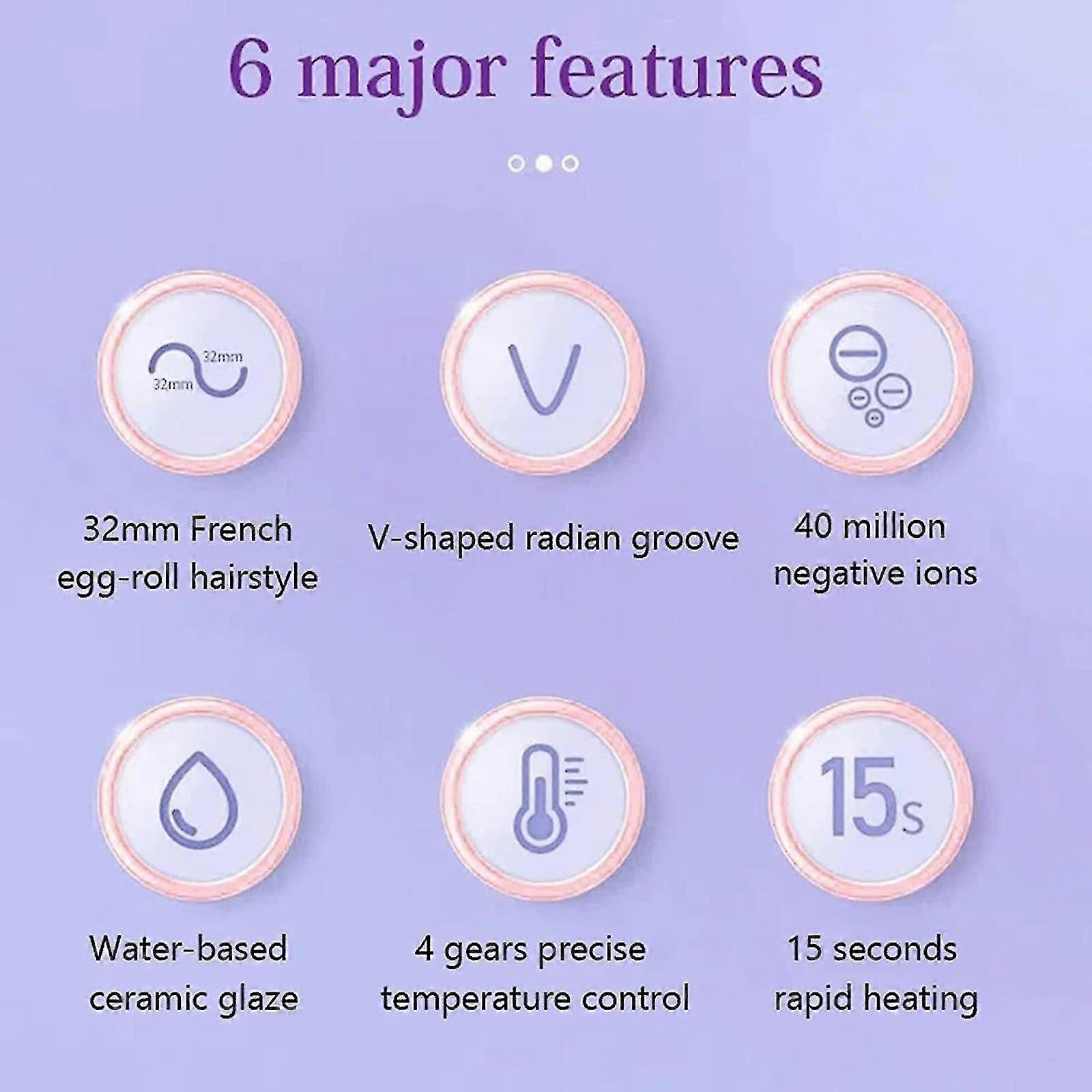 ビーチウェーブ用のイオンV字型ヘアカーリングアイロン、ウォーターリップルデザインのフレンチスタイルのエッグロールカール