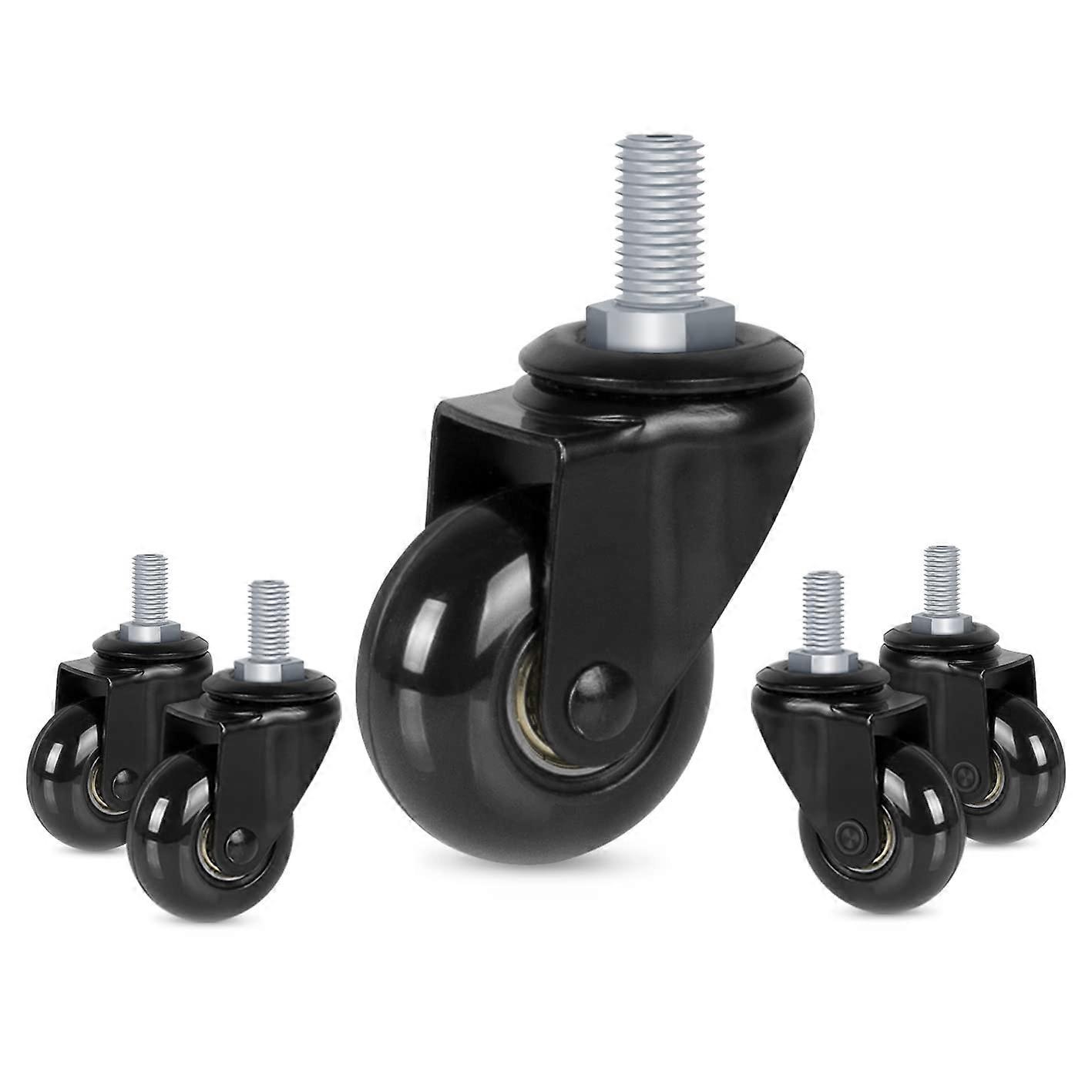 5 Pack Office Chair Casters with 3/8'16UNC Threaded Stem, 2' Soft Swivel