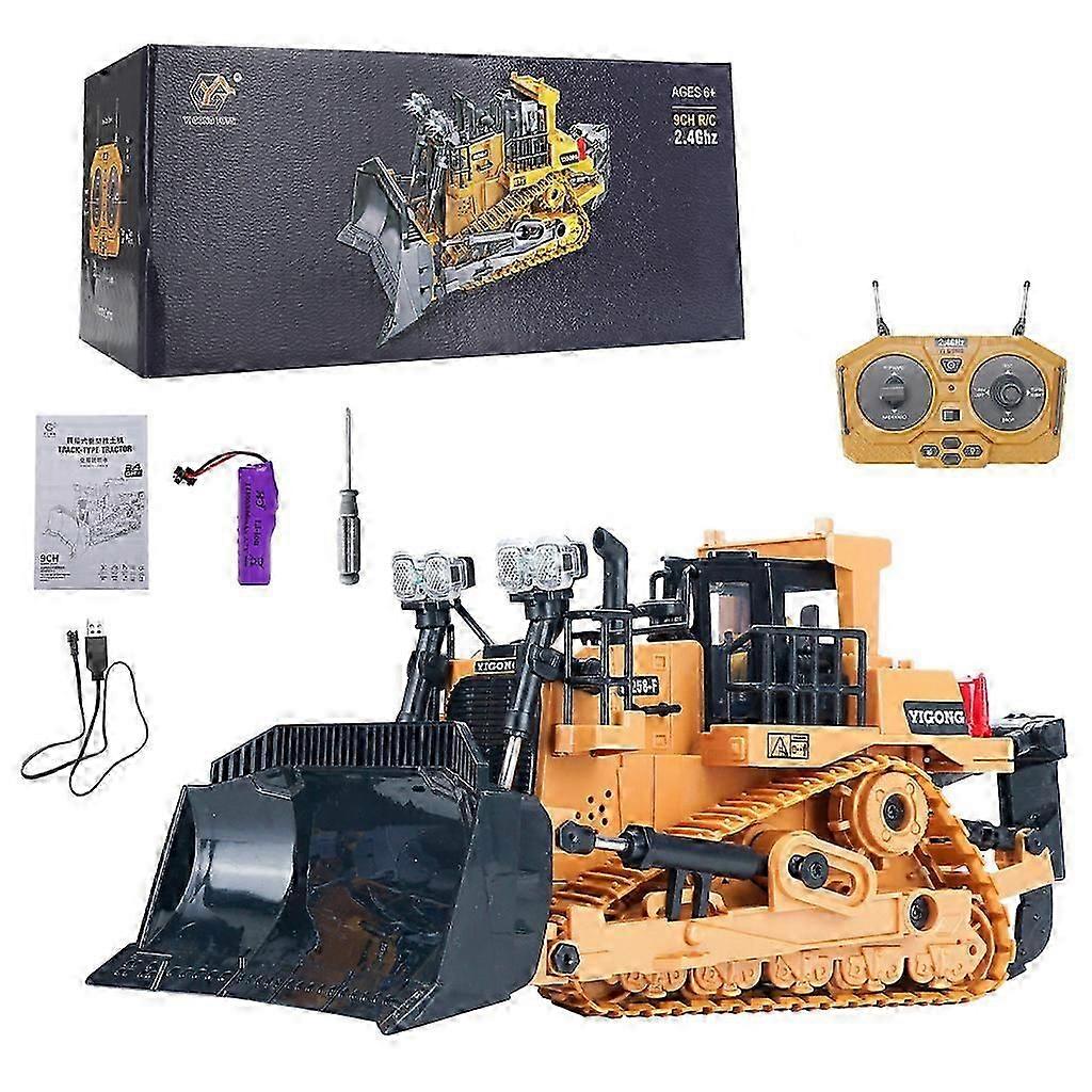 Rc Bulldozer 2.4g Rc Kuorma-auton kaivinkone Tekninen ajoneuvo Telaketju Monitoimilelut pojille Kid Rc Auton dumpperi Lasten lahjat