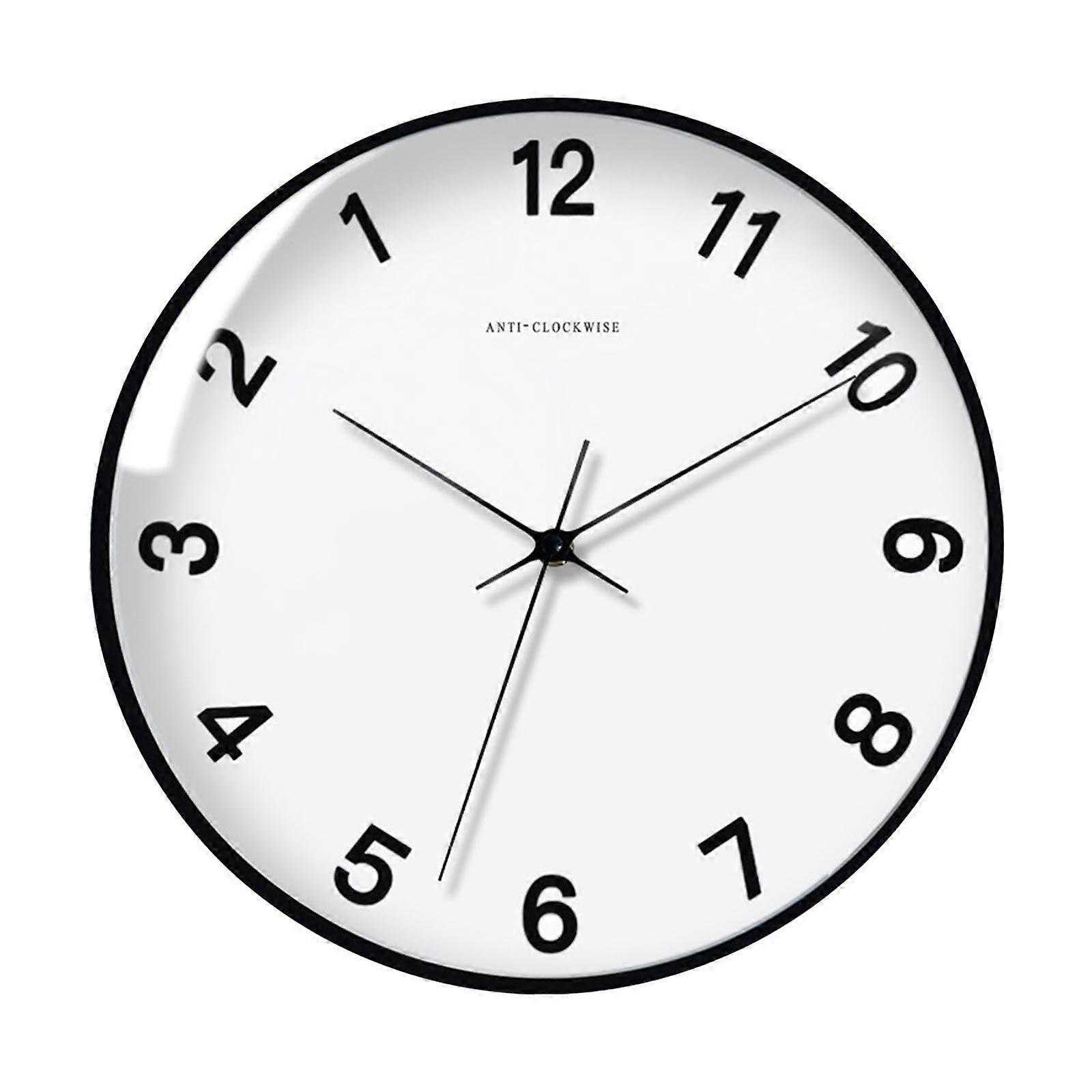 Reverse Clock Wall Clock Counterclockwise Wall Art Decoration 12 Inch Decorative Wall Clock for Home Office Kitchen Living Room Style E
