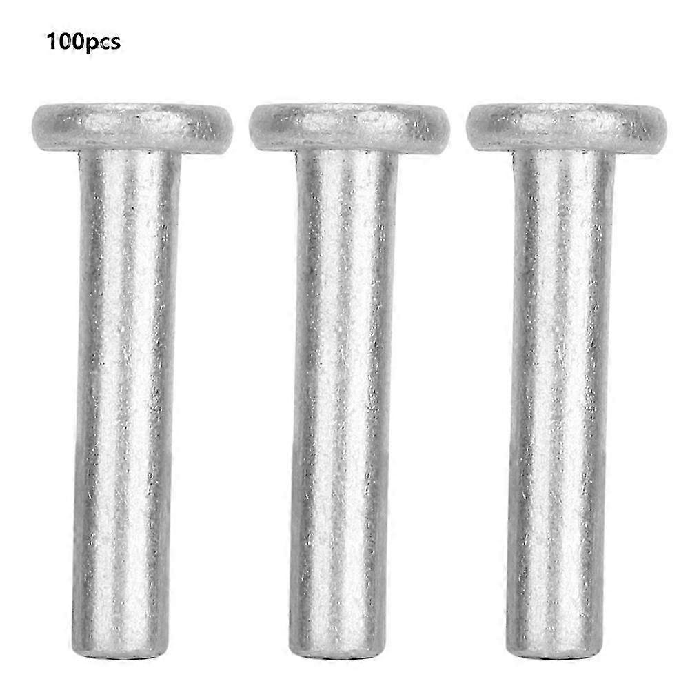 100pcs of Solid Aluminum Rivets with Flat Head, 25mm Size Suitable for Various Applications