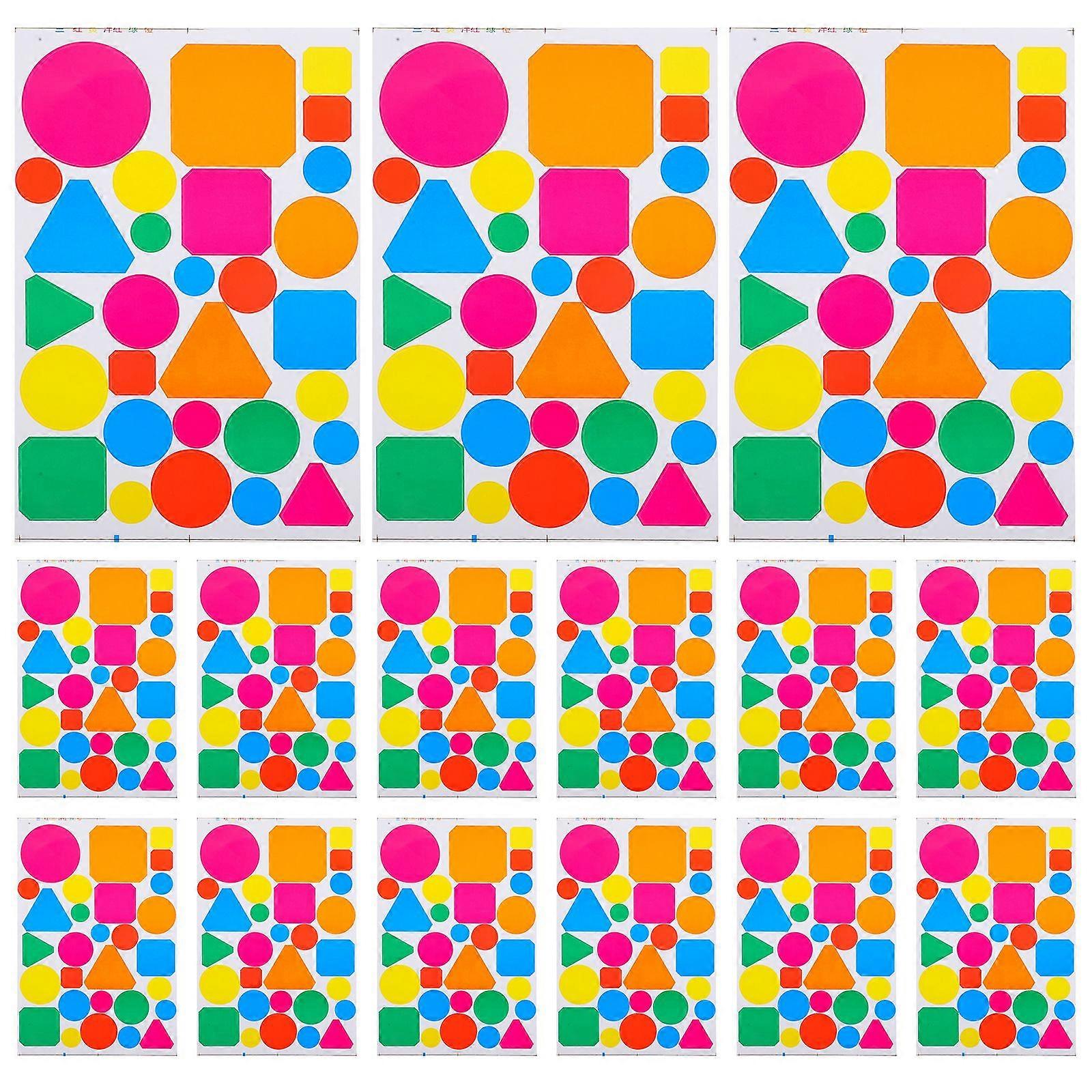 15 Sheets of Color Label Stickers Self-Adhesive Color Coding Stickers Multi-Function Sealing Stickers