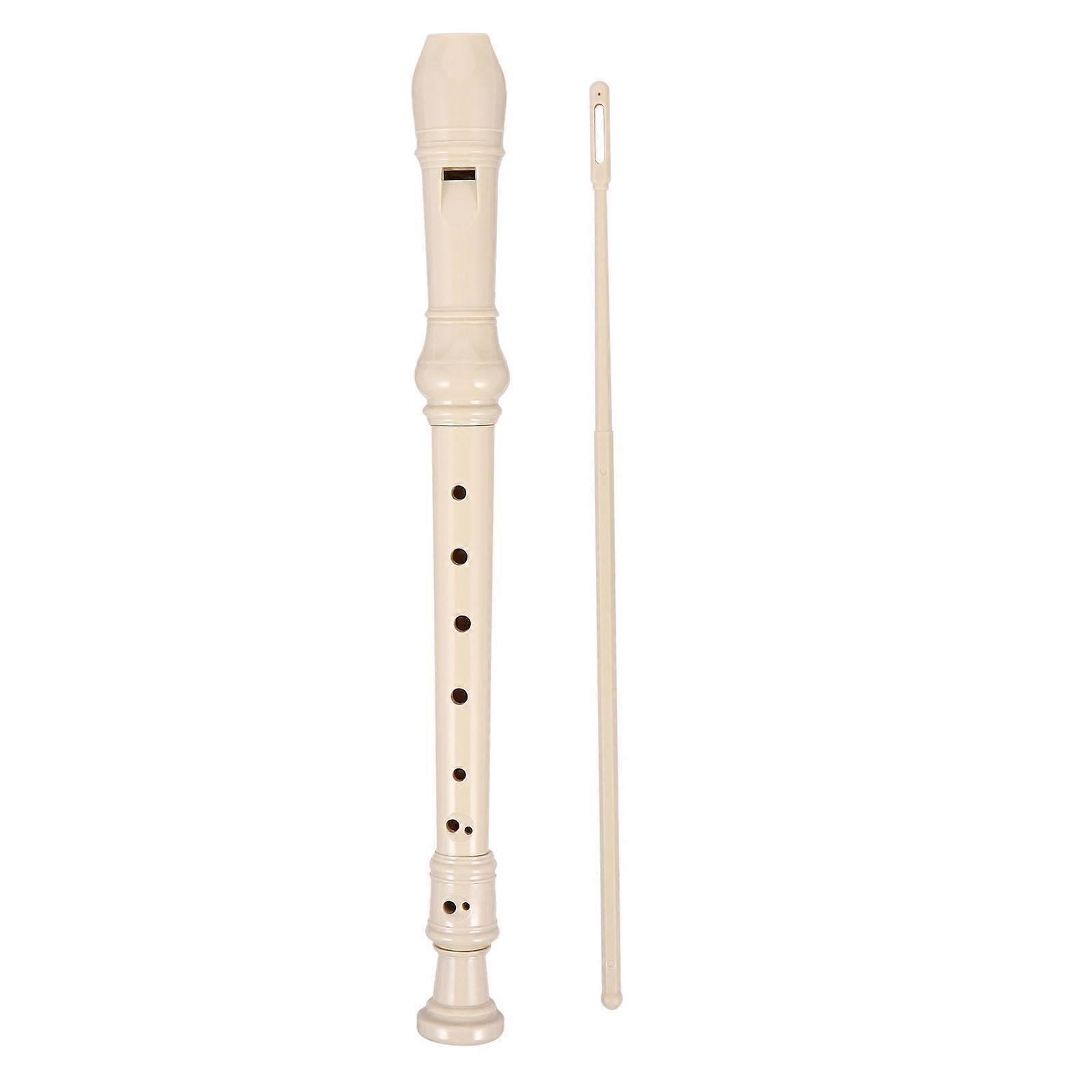 Kid Instrument Toy Soprano Recorder Hearing Improvement for Music Beginners White 32X2.7cm 1Set