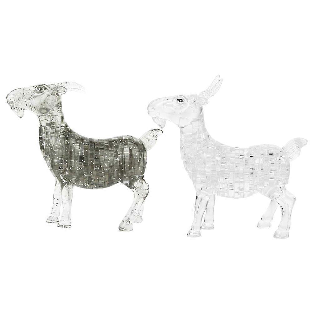 Small Goat Figurine 3D Jigsaw Puzzle Goat Statue Modern Look Bookshelf Decoration 2Pcs