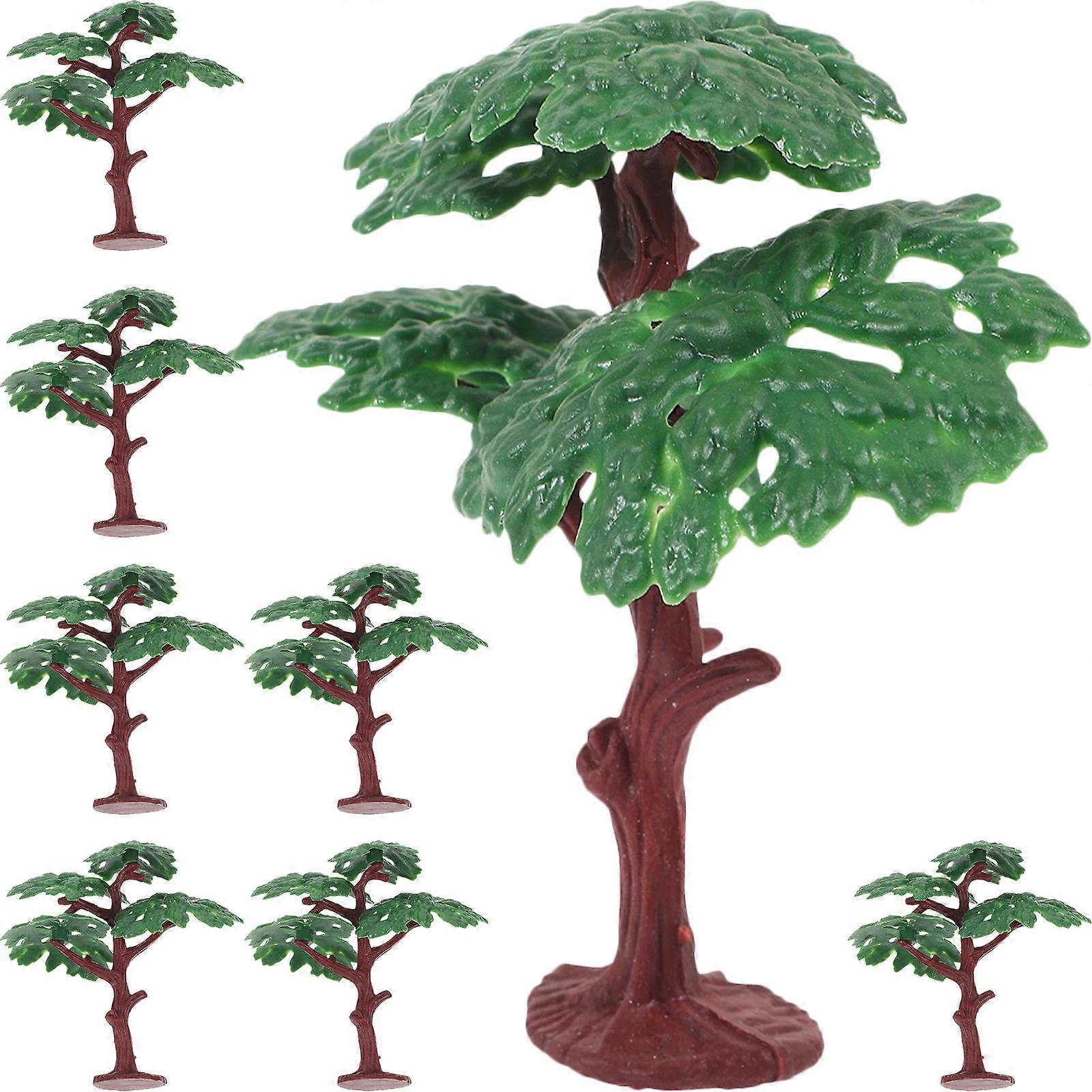 Miniature Scene Trees 8Pcs Green PVC Artificial Tree Model for Quality Home Decor
