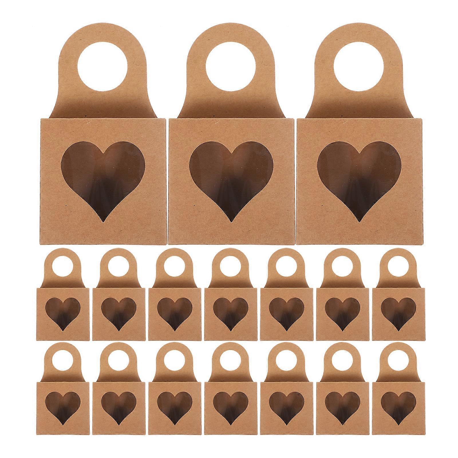 Decorative Boxes Paper Box Kraft Paper Rectangular Simple Style Holder Festival 9x9x3cm present Packaging 25Pcs