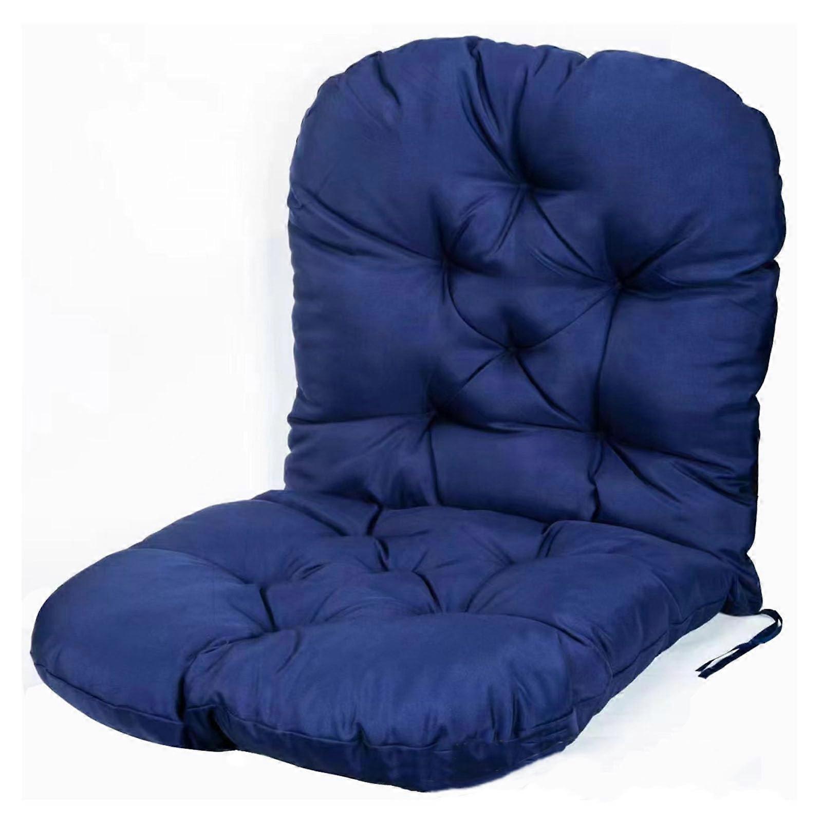 Swing chair cushion with straps, waterrepellent, high backrest, blue