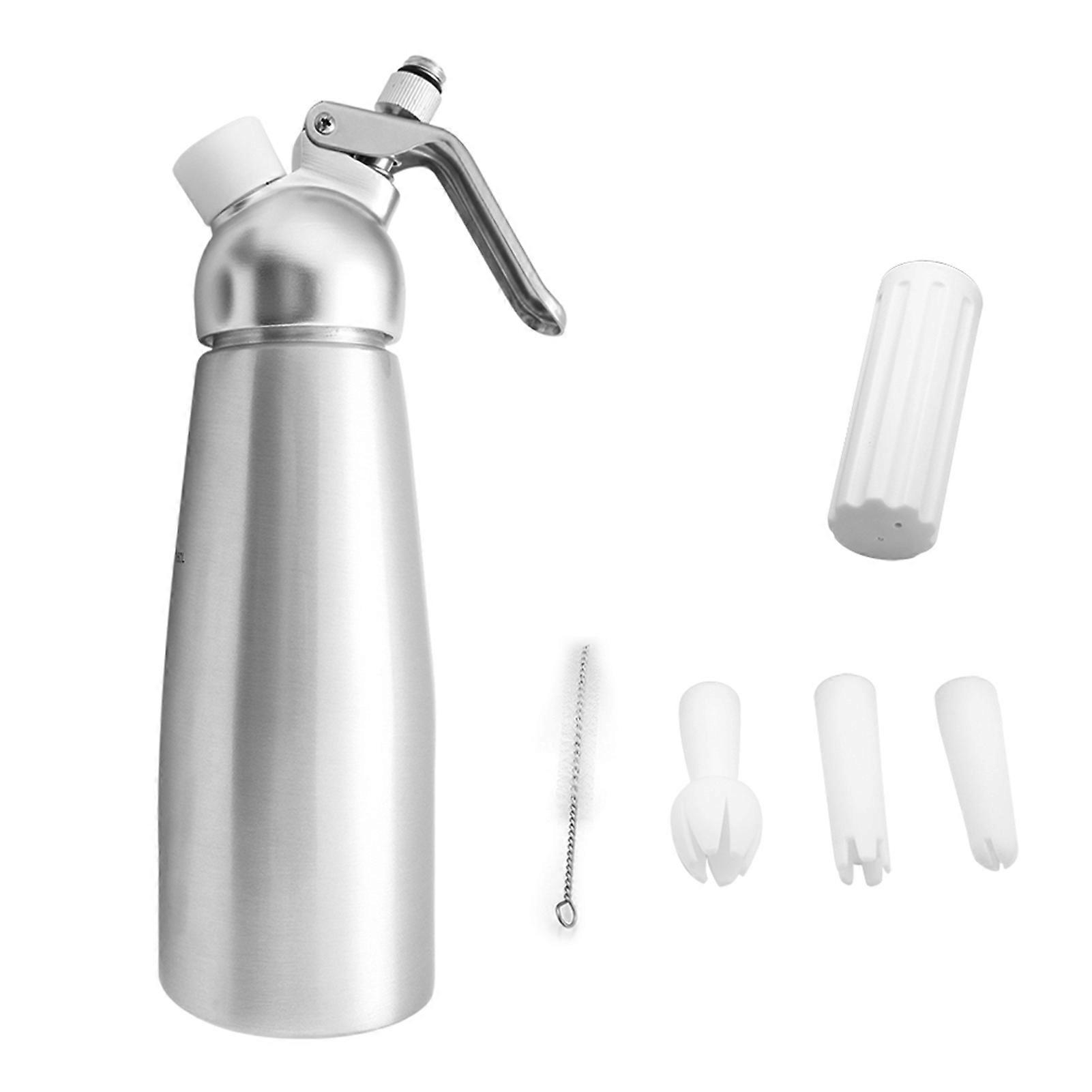 Aluminum Whipped Cream Dispenser with Three Nozzles for Kitchen 500ml