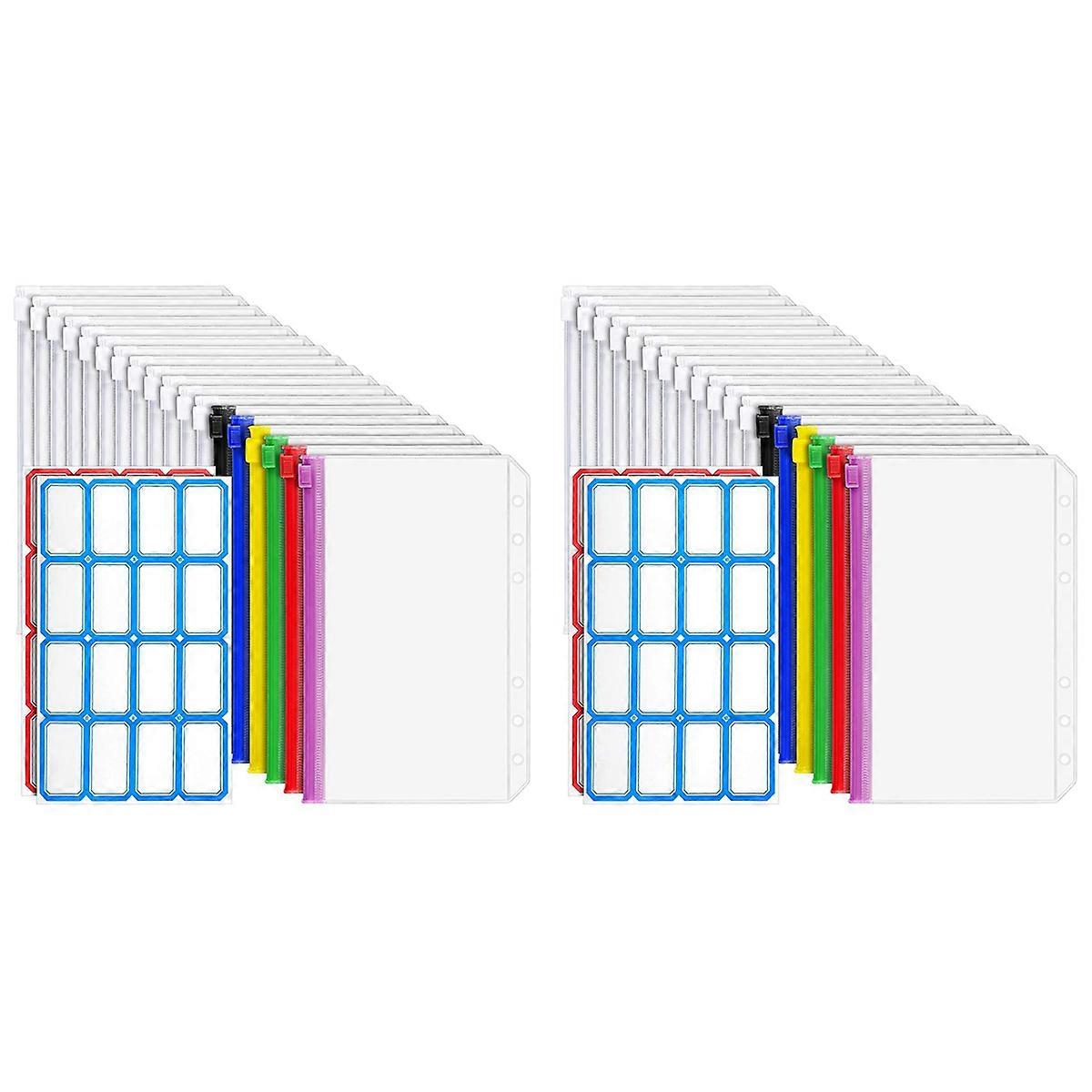 18 PCS A6 Binder Pockets for Budget Binder, Plastic Envelope Bags