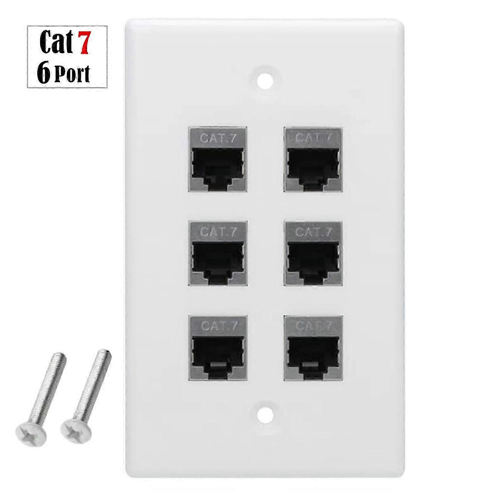 Single-Gang-Ethernet-Wandplatte, 1/3/2/4/6 Port Cat7-Buchse auf Buchse Wand-Frontplatten Netzwerke Keystones Wandsteckdose Ausgabe 0621