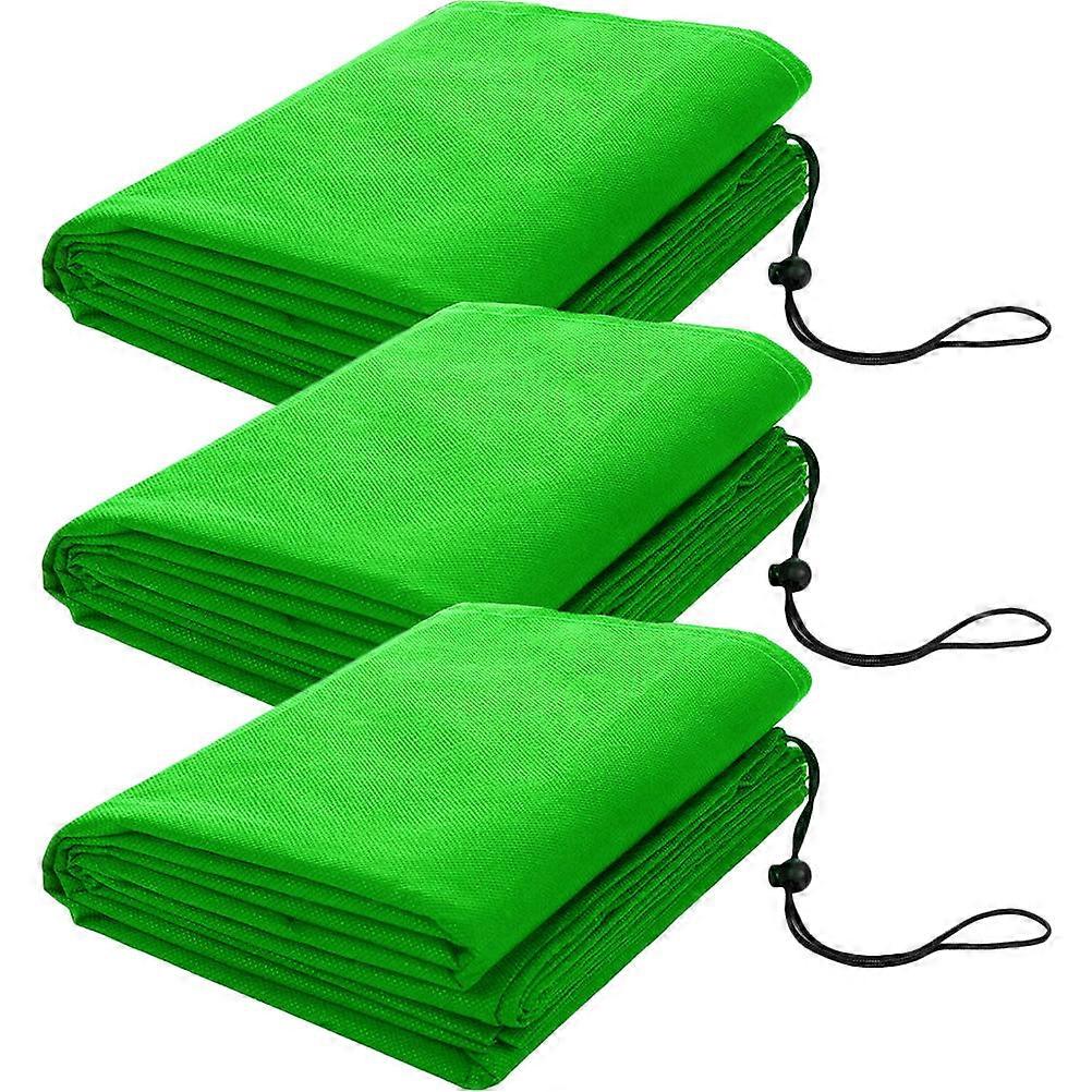 Drawstring Covers Wear-Resistant Plants Cover Windproof Garden Vegetables Protector 80x60x0.6Cm 3Pcs