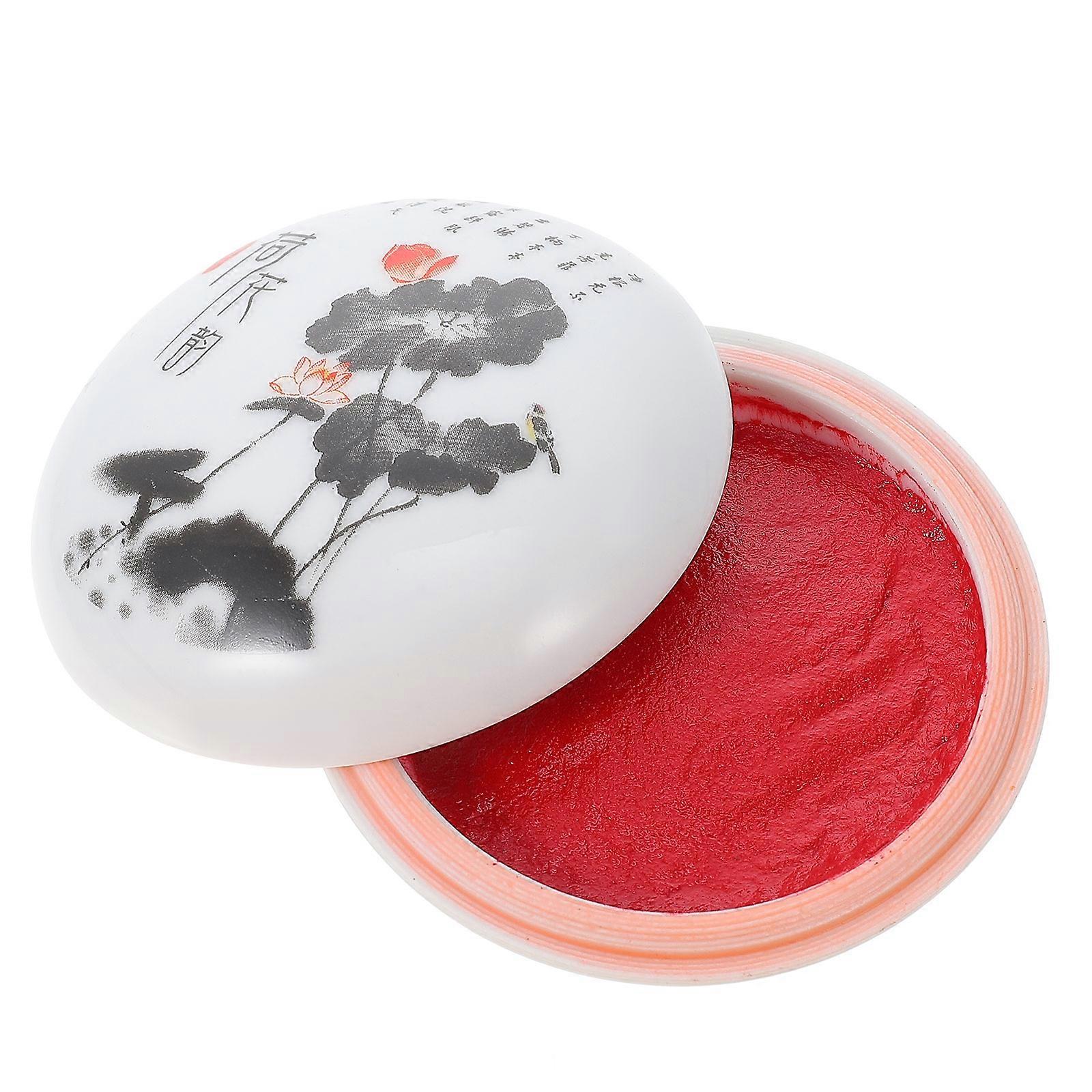 Ink Pad For Painting Square Ceramic Bright Red Artwork Ink Pad present Giving 1Pcs