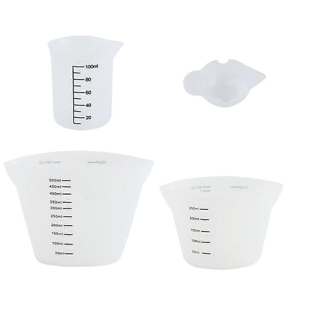 Small Liquid Measuring Cup Silicone Measuring Cups and Cylinder Tool for Cooking Baking 4Pcs