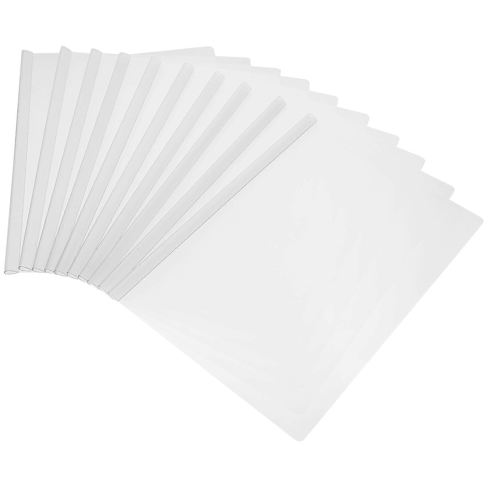 Transparent Report Covers with Sliding Bar – Lightweight Plastic Document Folders for Office Files and Paper Organization