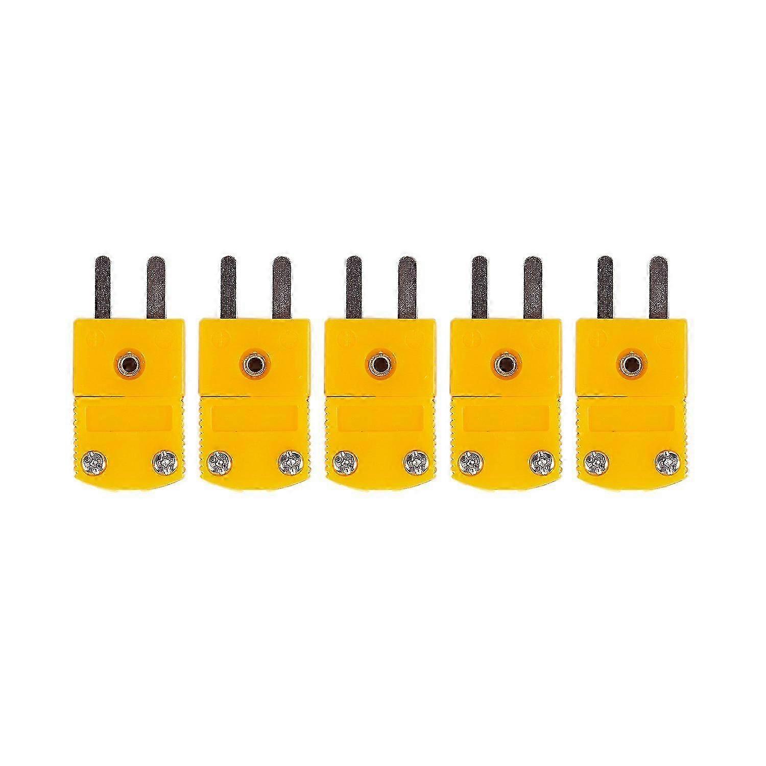 5Pcs RTD 电路 K 型温度传感器热电偶插头 黄色