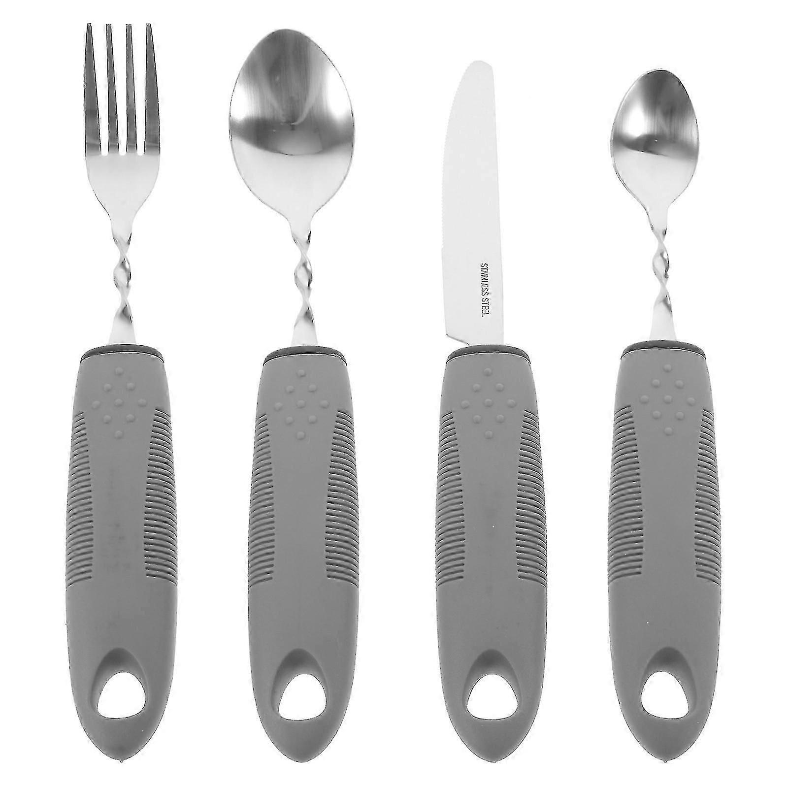 1 Set of Adaptive Utensils Anti-shaking Utensil Elderly Tableware Elderly Utensil Non-Slip Utensil