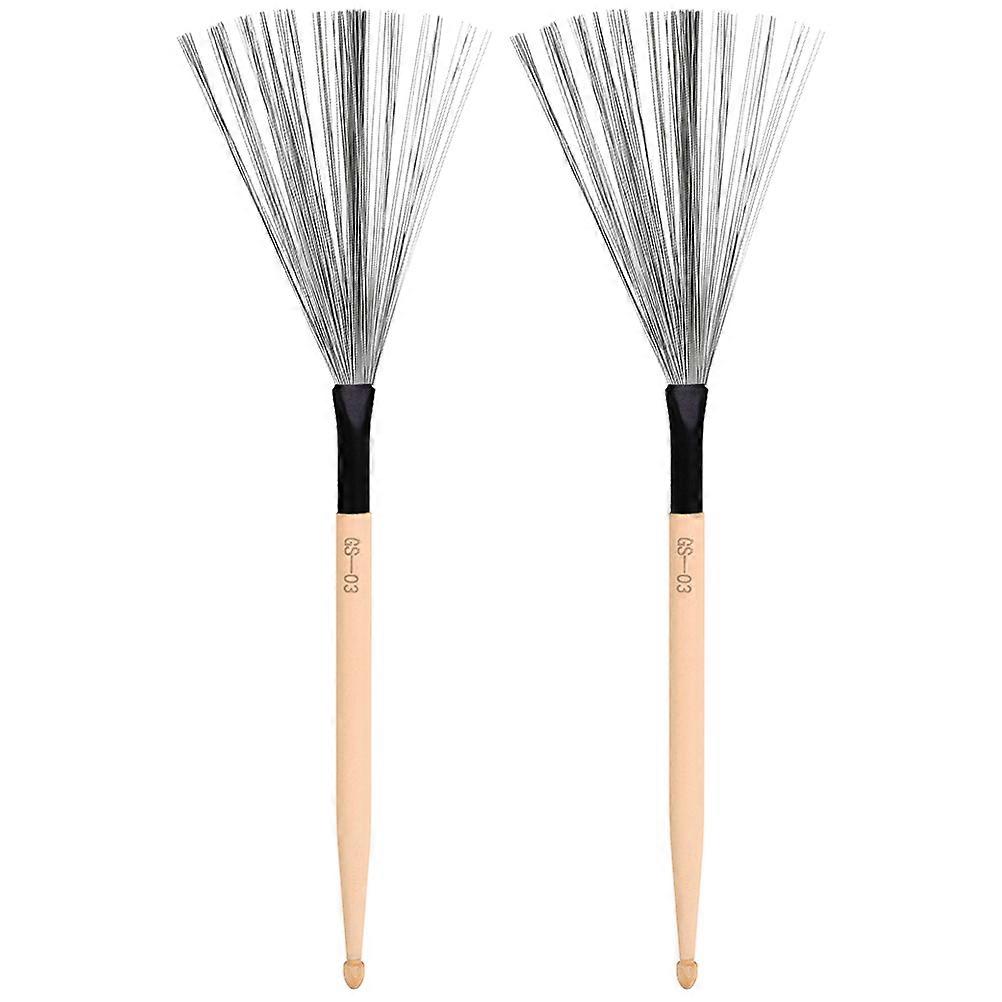 Carbon Steel Drum Brush Maple Drum Brush for Percussion 1Pair Multi