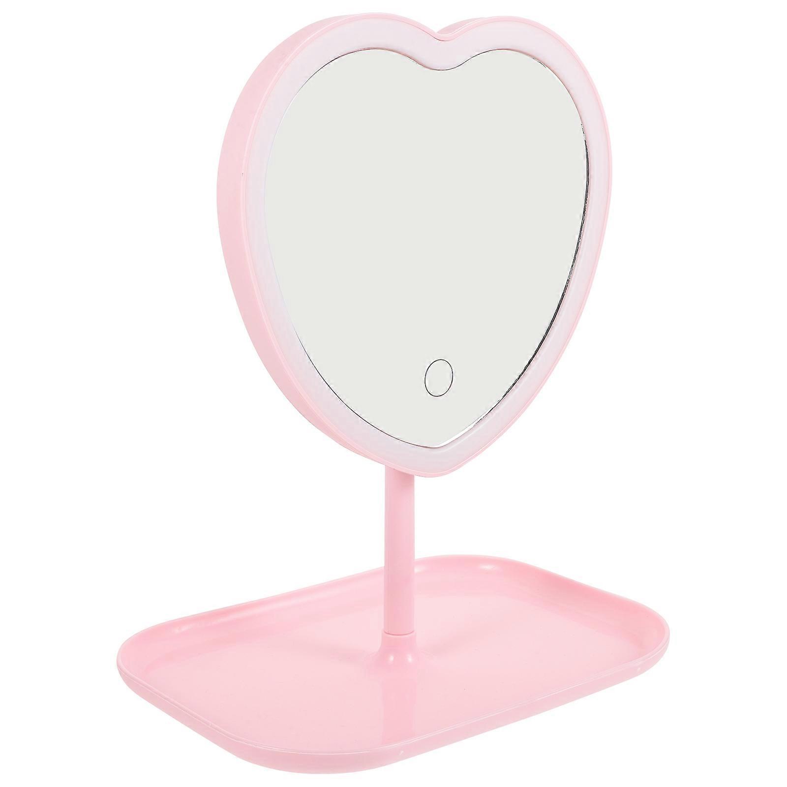 Table Makeup Mirror Led Lighting Dimming High-definition Reflection Non-distortion Rechargeable 1Pack