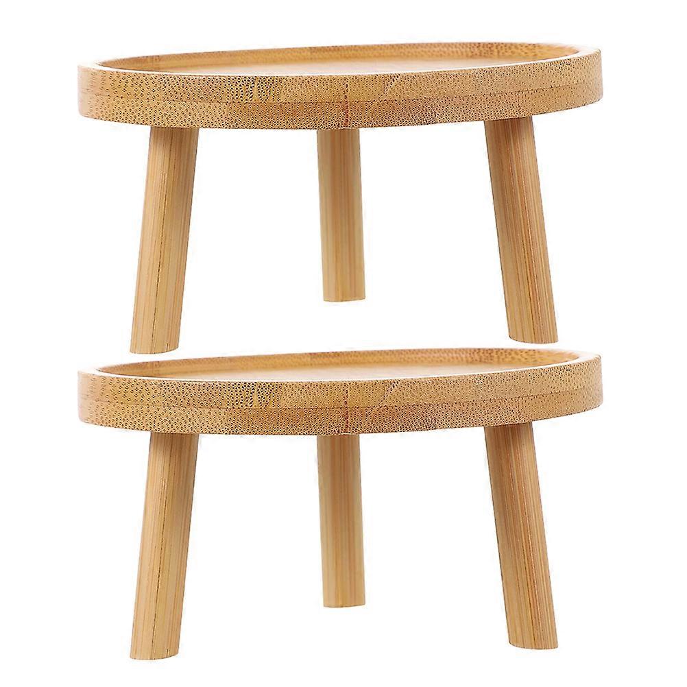 Mini Wooden Plant Display Shelf Elegant Design For Indoor Tabletop And Room Plant Stands Indoor Square Base Stability and Protection 2Pcs