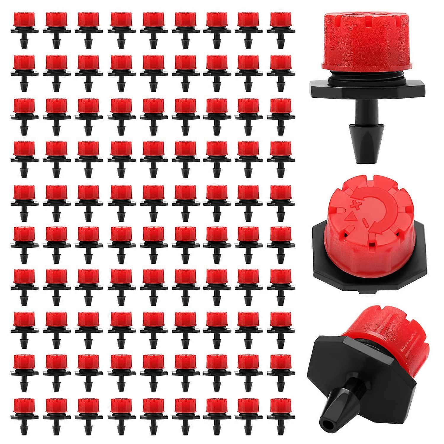 90 Pieces Adjustable Irrigation Dripper,Micro Drip Dripper Red