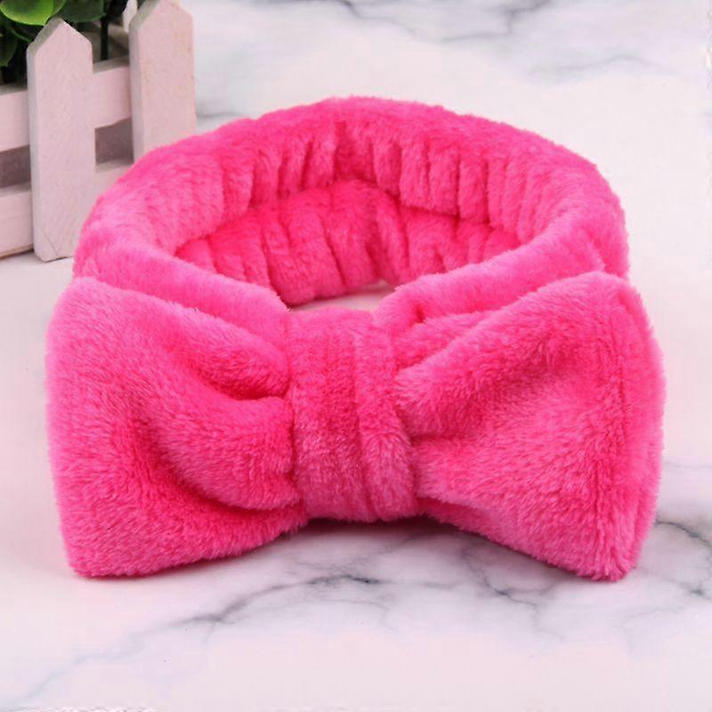 European and American coral fleece bow headband ladies wide-brimmed wash solid color headband