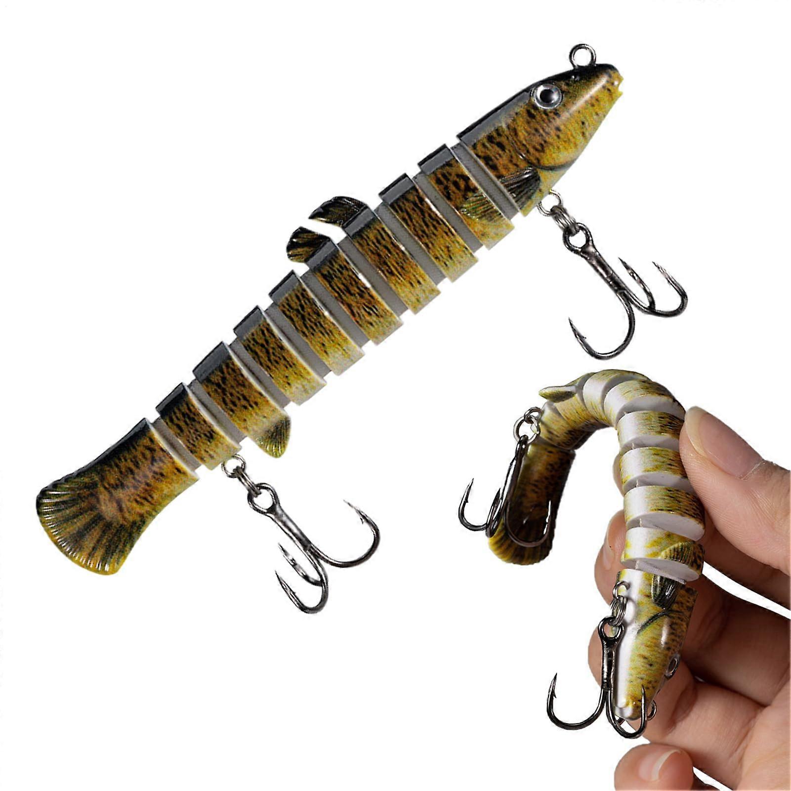 Soft Fishing Saltwater Loach Lure, Night Simulation Glow Swimbait, Multi-Joint Soft Bait with Hooks, 10g for Freshwater and Saltwater