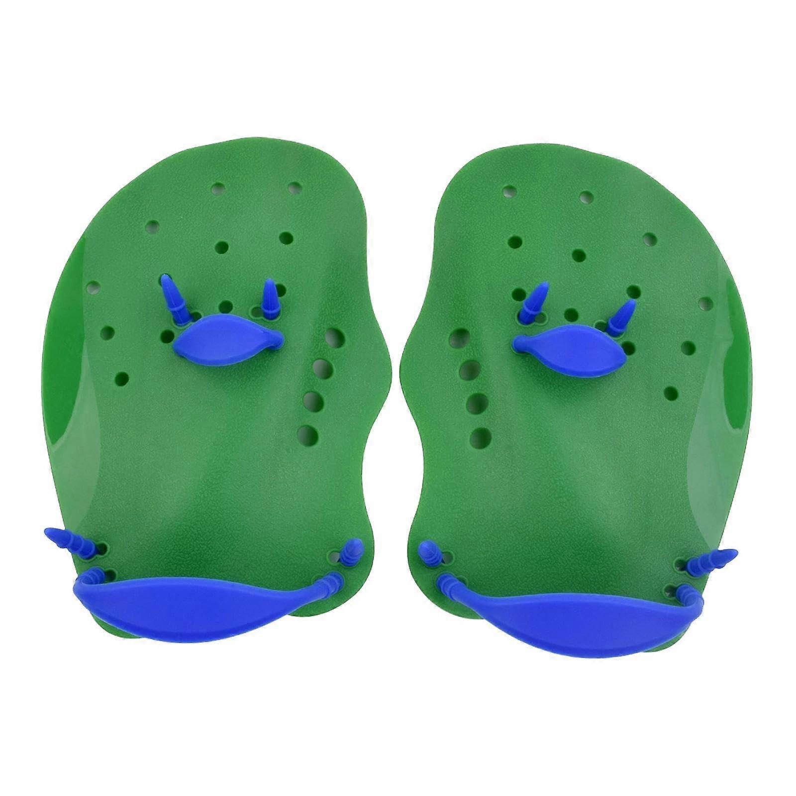 Swim Training Paddles, 1 Pair Green Flat Hand Paddles, Size Small Swim Hand Fins for Enhanced Performance