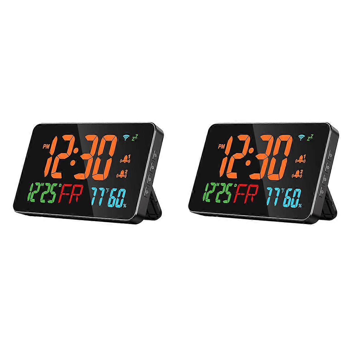 Digital Clock Alarm Clock WiFi Clock,B