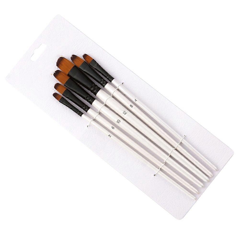 6pcs Double Color Nylon Painting Brushes for Artists with Comfortable Grip and Easy Cleaning
