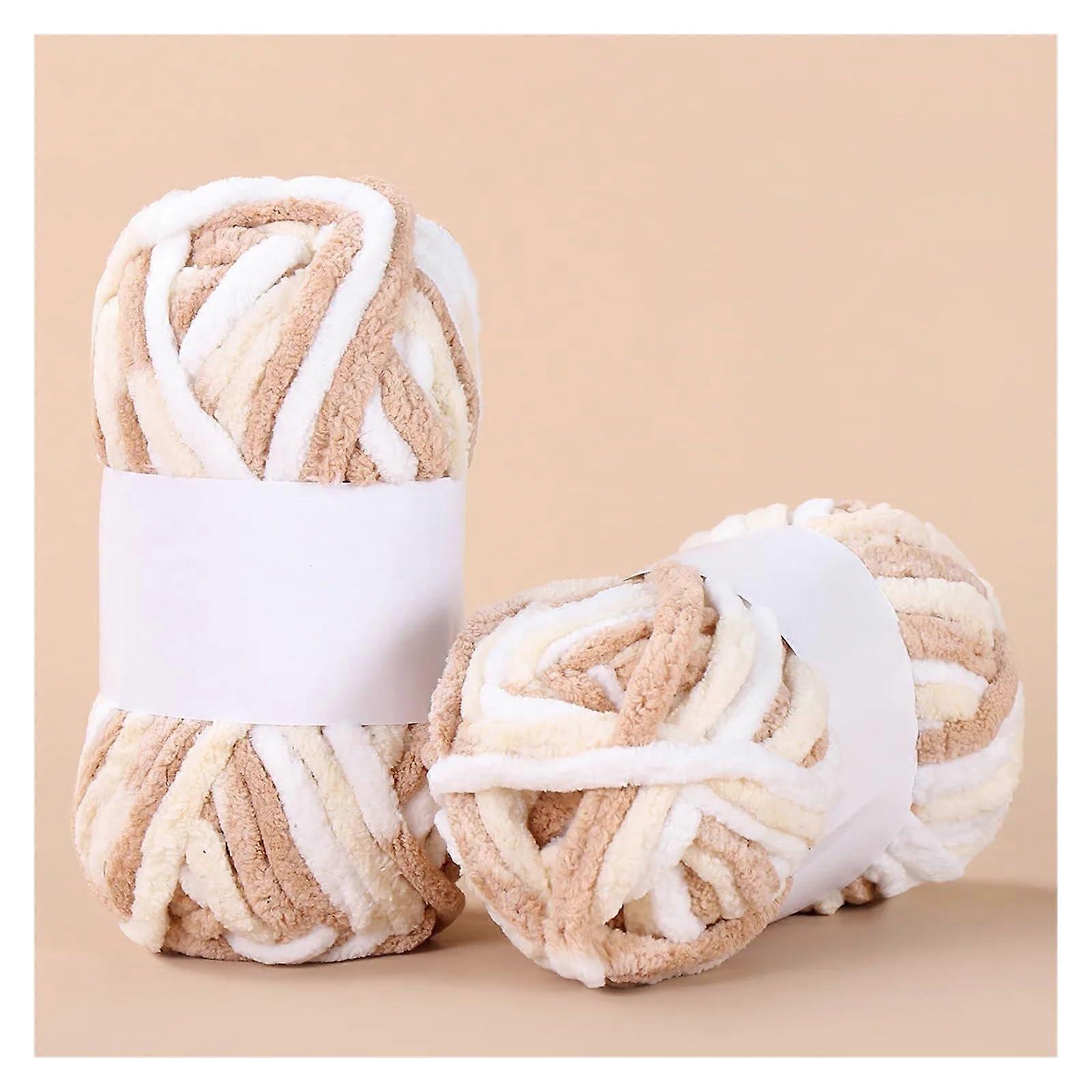Cute Ice Stripe Yarn, Thick Single Strand Needle Yarn for DIY Knit Scarf Beanie Set, 12 Units