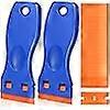 2PCS Plastic Scraper with 100 Plastic Blades, Multipurpose Plastic Scraper Non-Scratch Scraper Tool Kits for Cleaning Labels and Decals