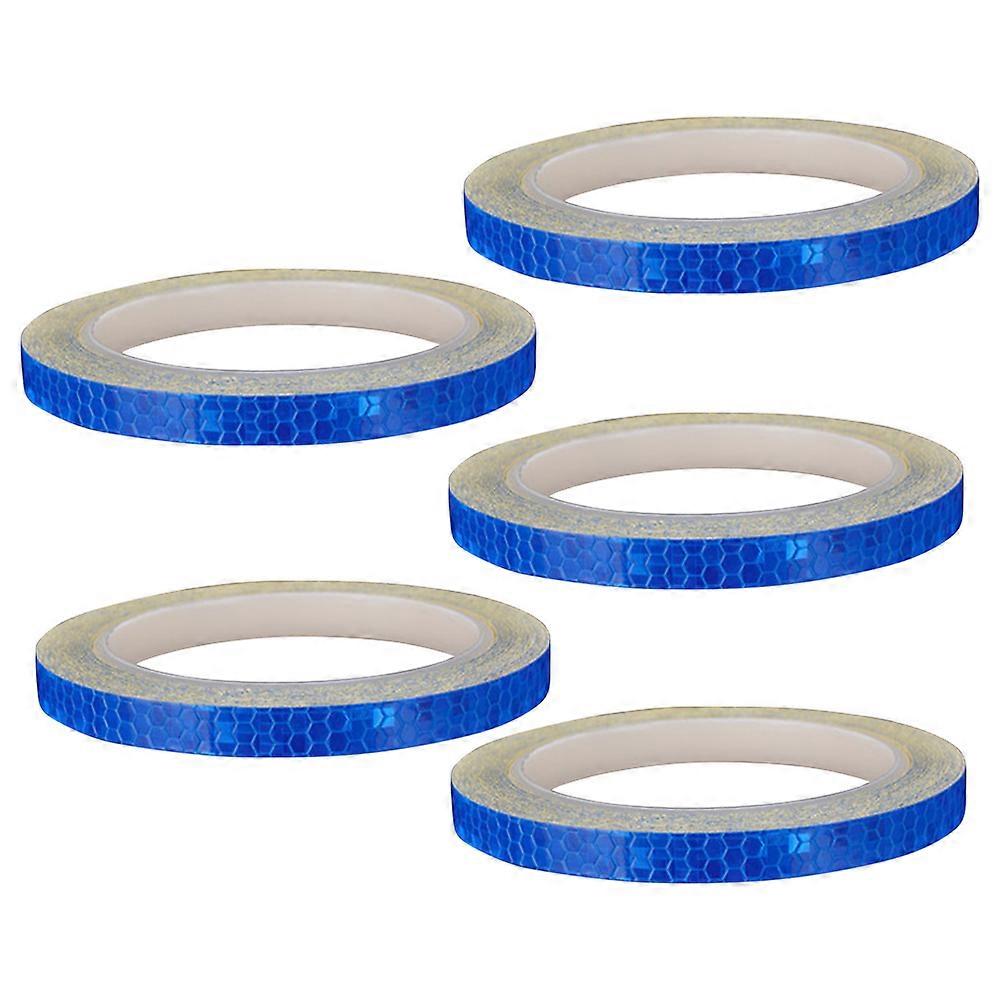 Safety Warning Reflective Stickers Bike Wheel Blue 800*1 Cm Night Visibility Recessive Reflection 5Set