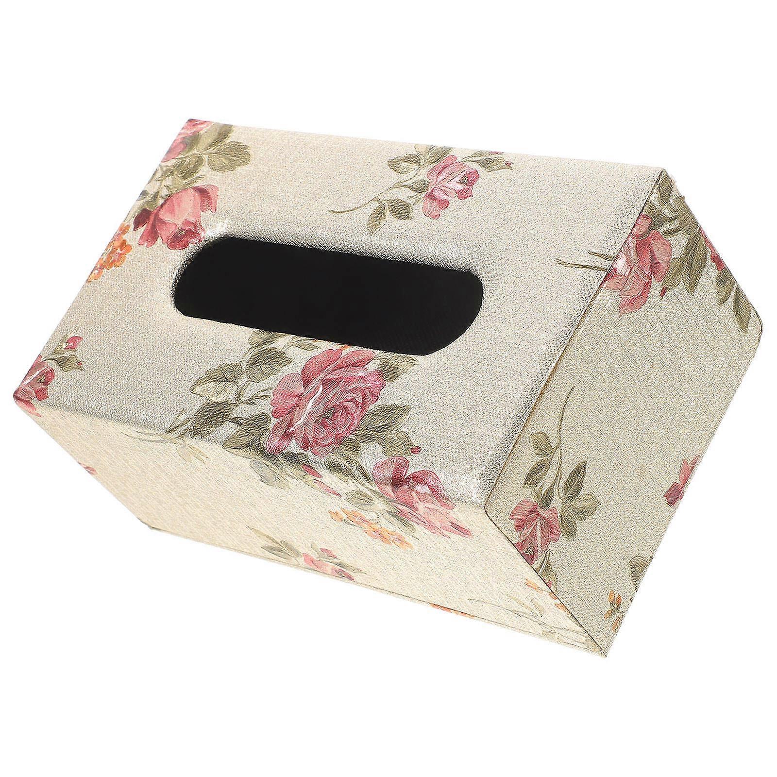 Refillable Tissue Box Stylish Pu Leather Tissue Box Holder For Place Decoration 1Pack