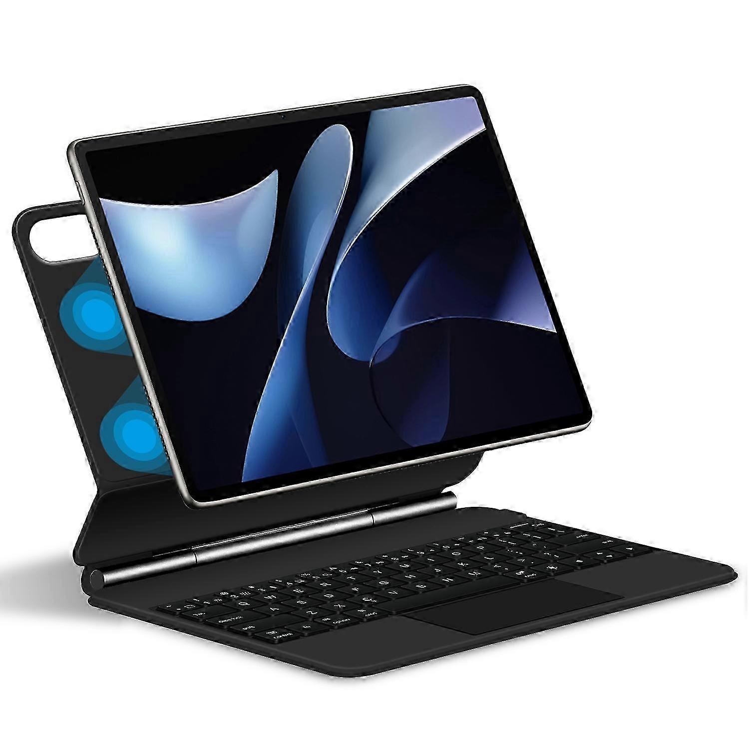 Magnetic Floating Bluetooth Keyboard + Leather Tablet Case for Compatible Brand Tablet