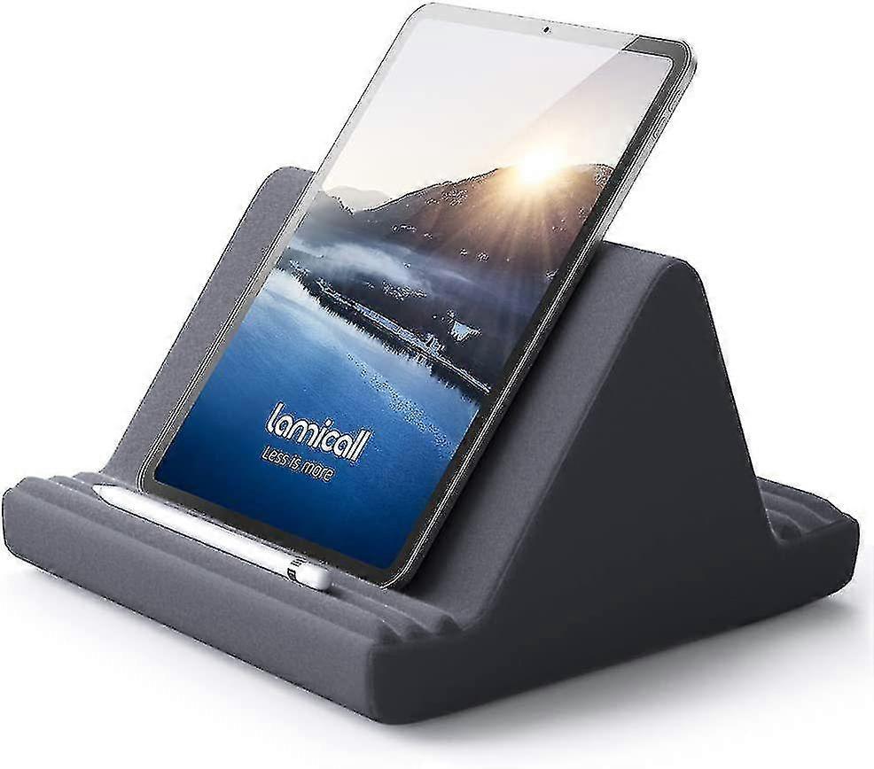 Tablet Stand, Soft Pad Holder - Comfortable Tablet Dock for Bed, Lap with Stylus Mount & Pocket, Suitable for Certain Brands