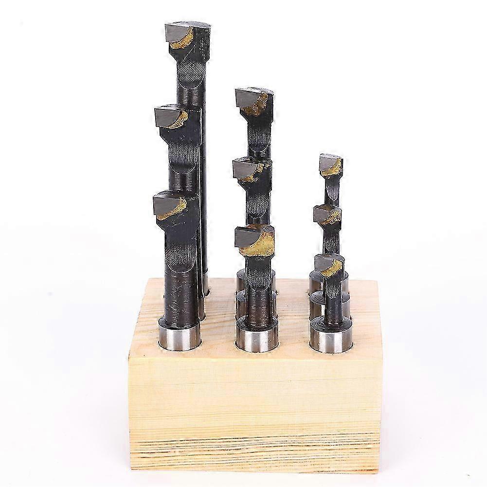 9Pcs Boring Bar Set 12mm F1 Type High Speed Steel CNC Lathe Tool Holder with Base