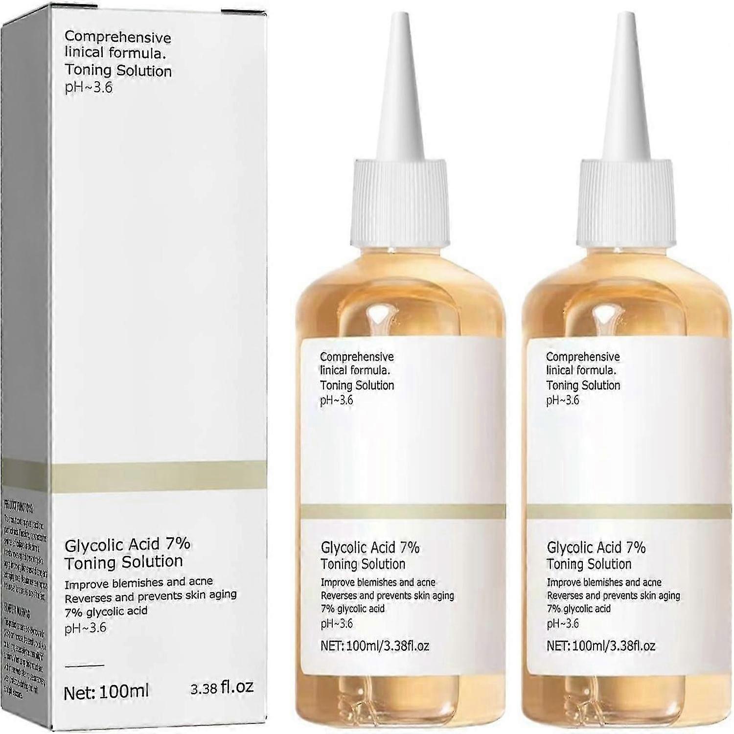 グリコール酸7%トナー、グリコール酸トーニングソリューションで角質をやさしく取り除き、肌のキメを滑らかにし、目に見える透明度を改善し、Unevにも対処します