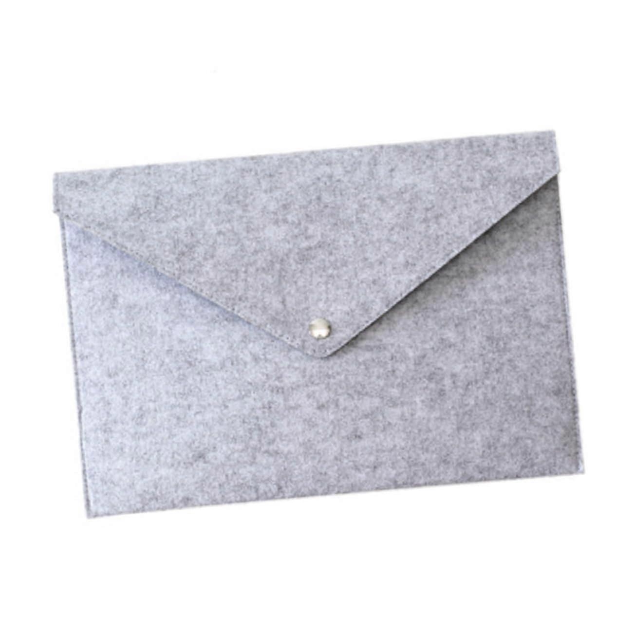Felt document bag, portable organizer bag with button closure, lightweight briefcase for office and school, stylish storage for papers and documents.