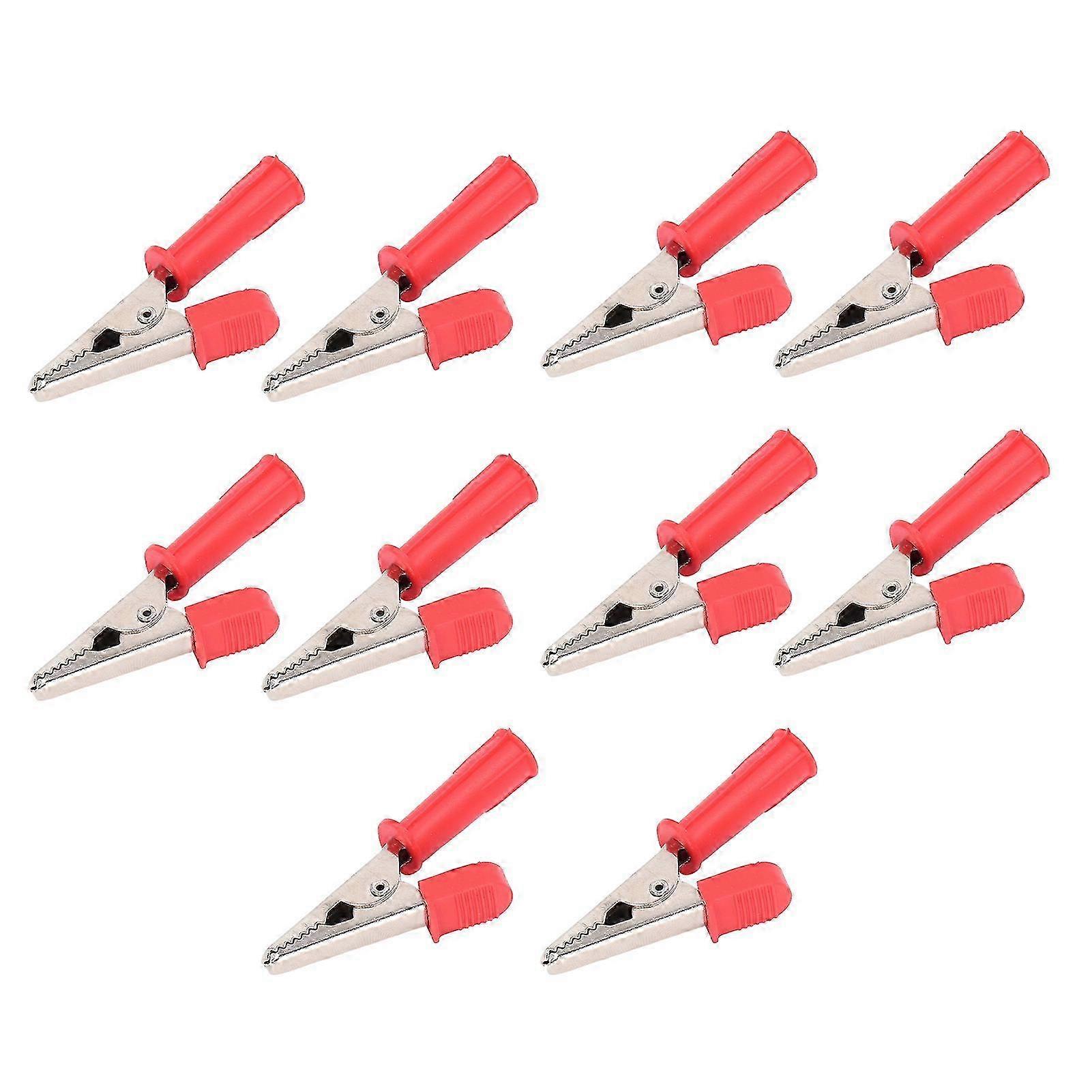 10PCS Insulated Crocodile Clips with 4mm Socket 10mm Opening 20A