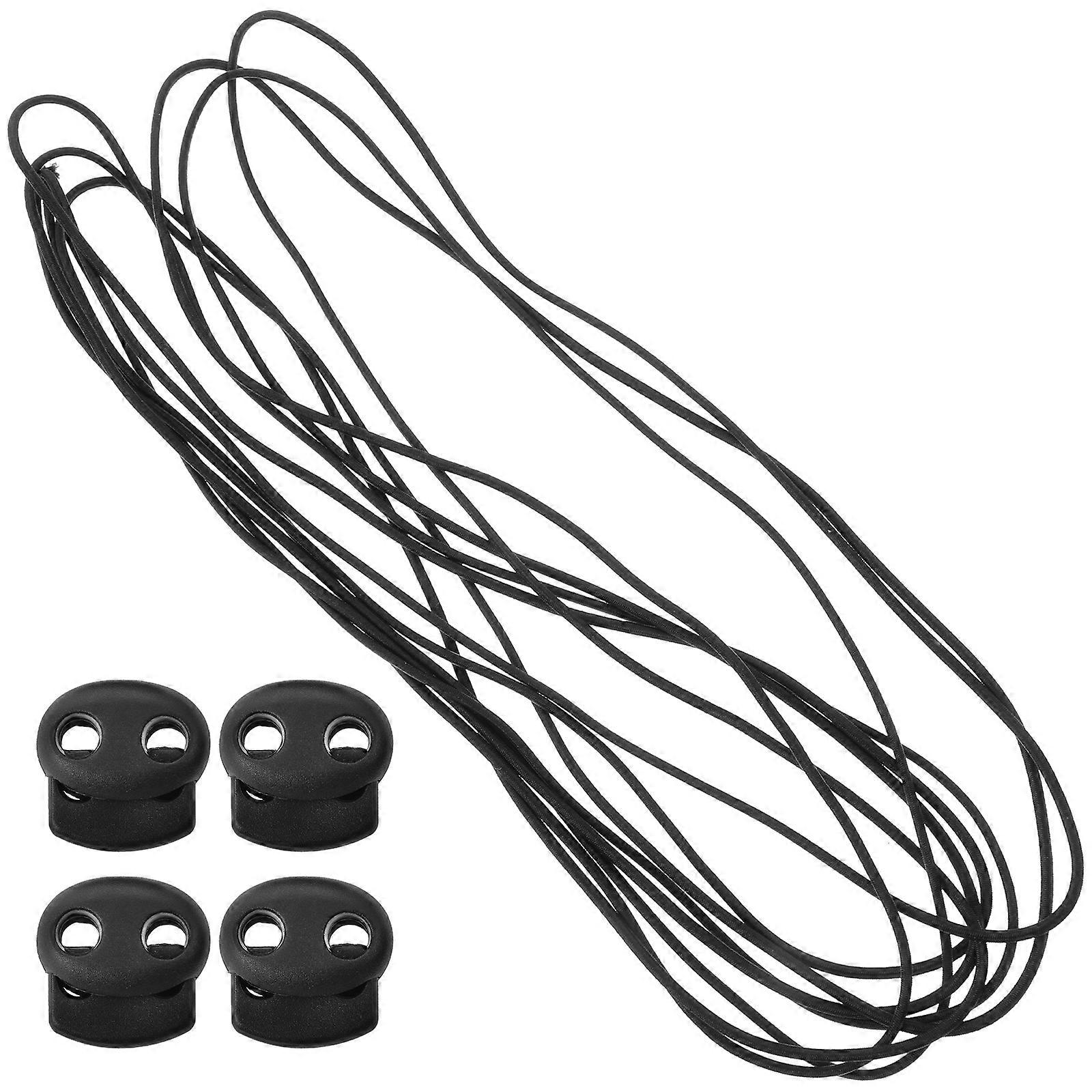 Spring Cord Locks For Shoelaces Diy Projects 1.8x1.8cm Black Plastic Drawstring Control 1 Set