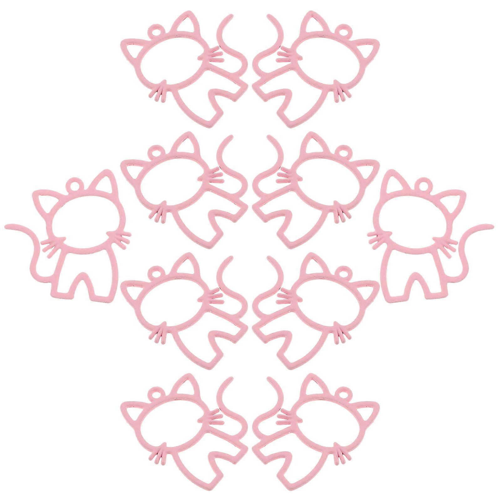 Tiny Charms Cute Pendants For Necklaces Dresses Skirts Pants Handmade Pink 0.1X2.5X2.6CM 10Pcs