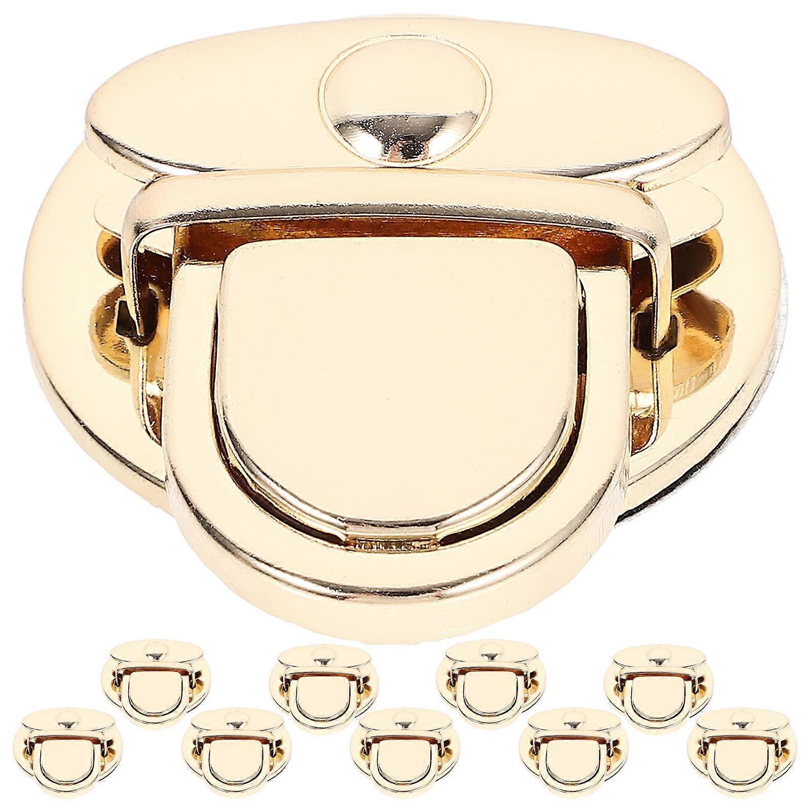 10pcs DIY Round Bag Buckle Locks, Durable Iron Hardware Clasps for Travel Bags, Luggage & Boxes, Elegant Design for Fashion & Function