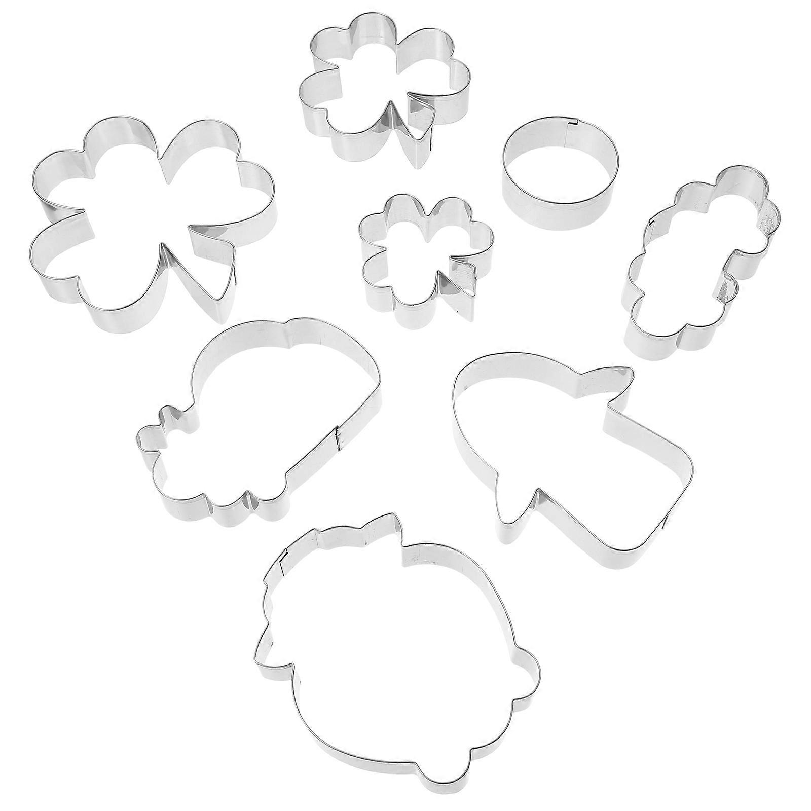 Cookie Press Mold Biscuit Molds Diy Baking Cutting 8Pcs Silver Varied Shapes