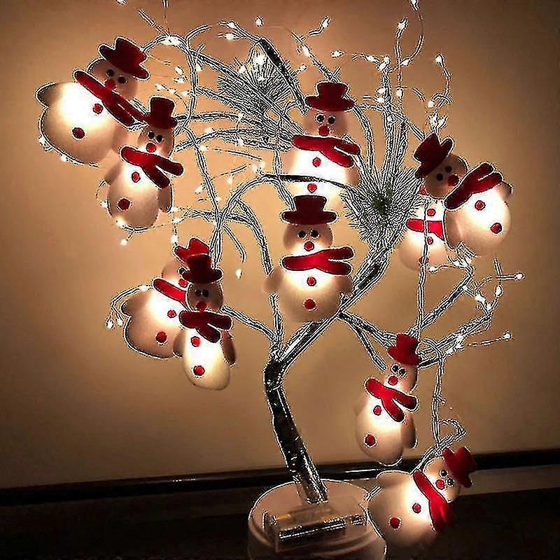 10 LEDクリスマスライト付き雪だるまガーランド165cm雪だるまクリスマスオーナメント新年の装飾H用
